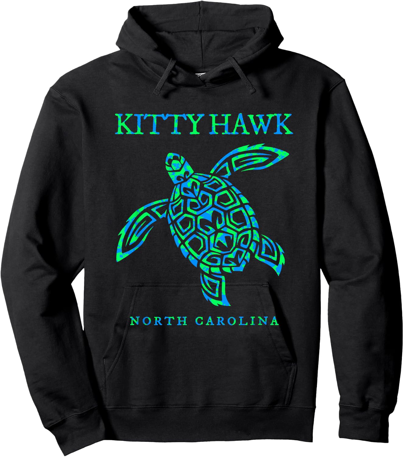 Kitty Hawk North Carolina Sea Turtle Souvenir Beach Vacation Hoodie - Hoodie | Black