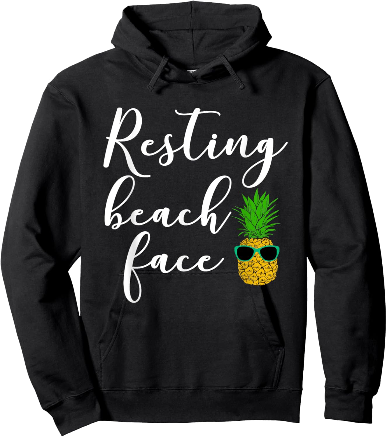 Resting Beach Face Funny Pineaple Hoodie - Hoodie | Black