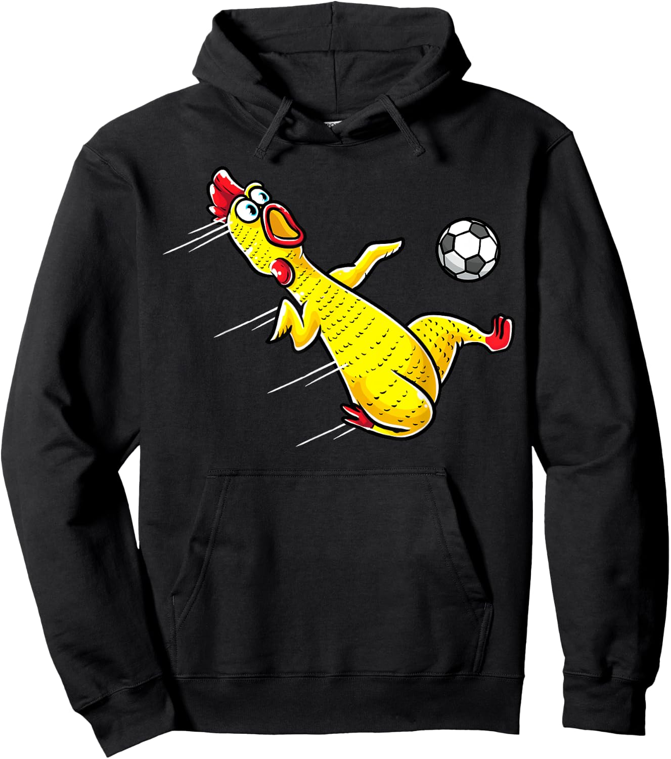 Funny Rubber Chicken With Soccer Sports Men Kids Hoodie - Hoodie | Black