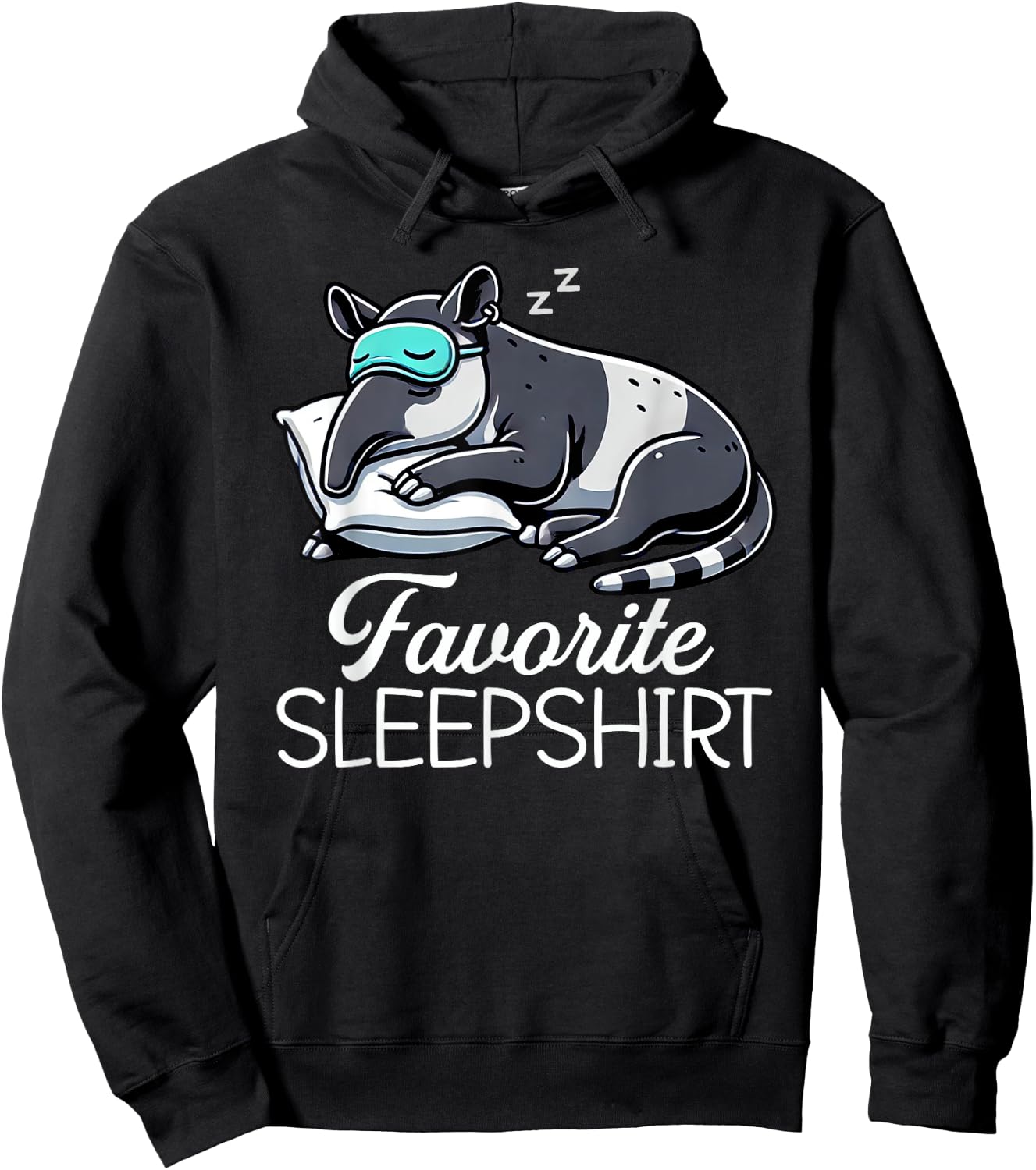Tapir Official Sleep Shirt Funny Tapir Napping Pyjamas Hoodie - Hoodie | Black
