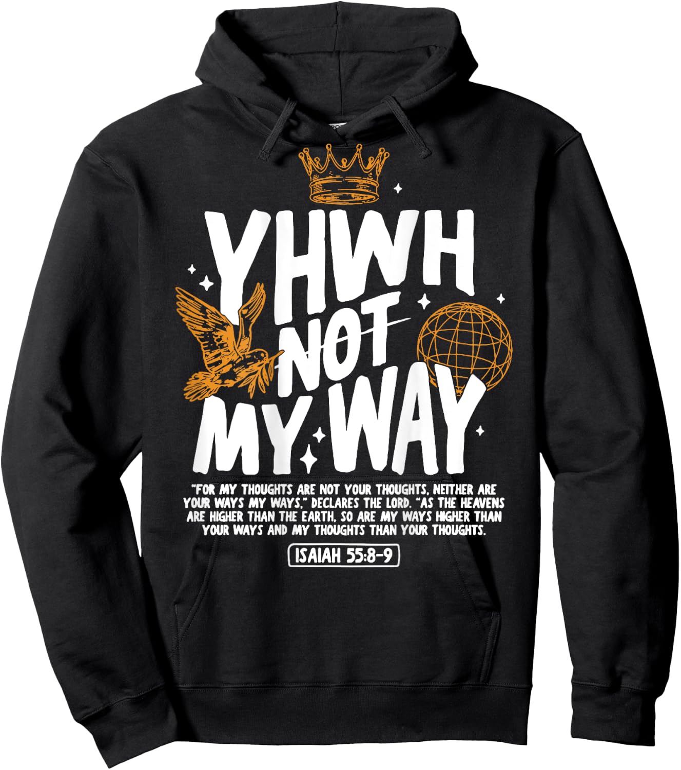 YHWH Not My Way For My Thoughts Sublimation Hoodie - Hoodie | Black