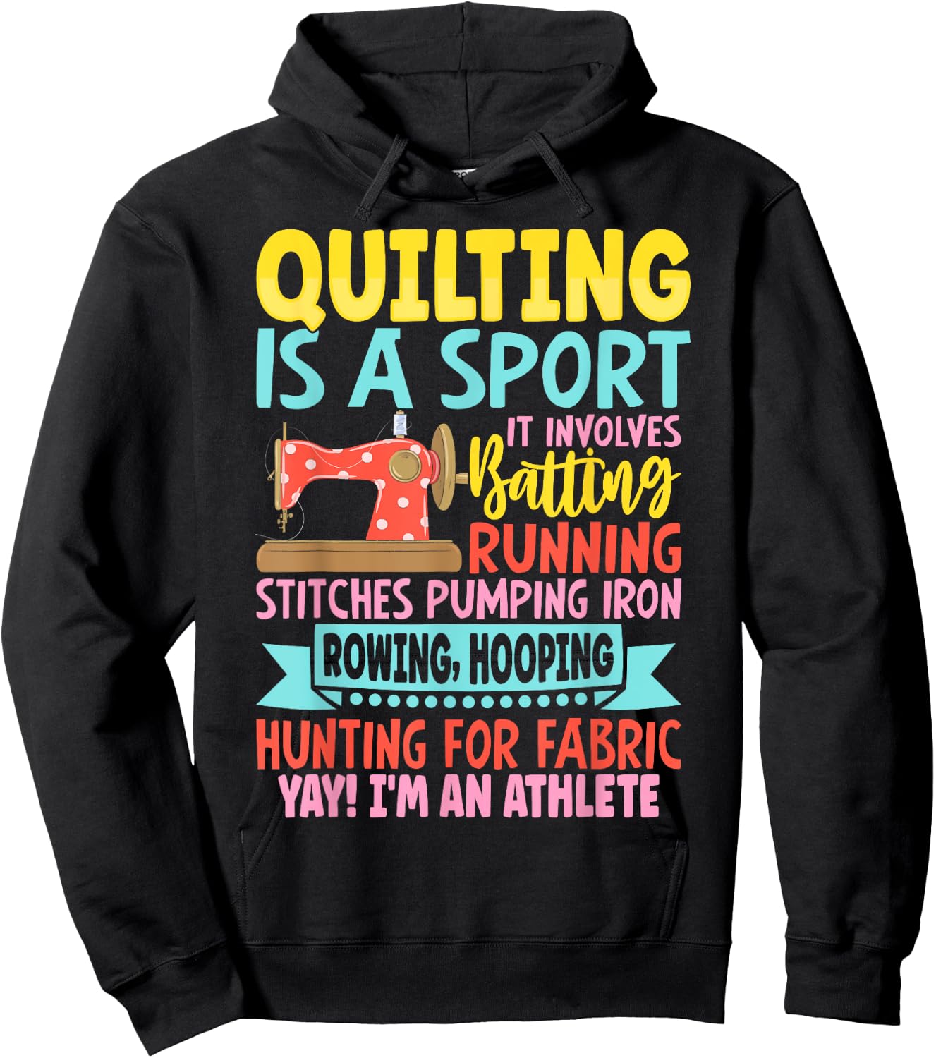 Funny Quilting Design Girls Sewing Quilter Hoodie - Hoodie | Black