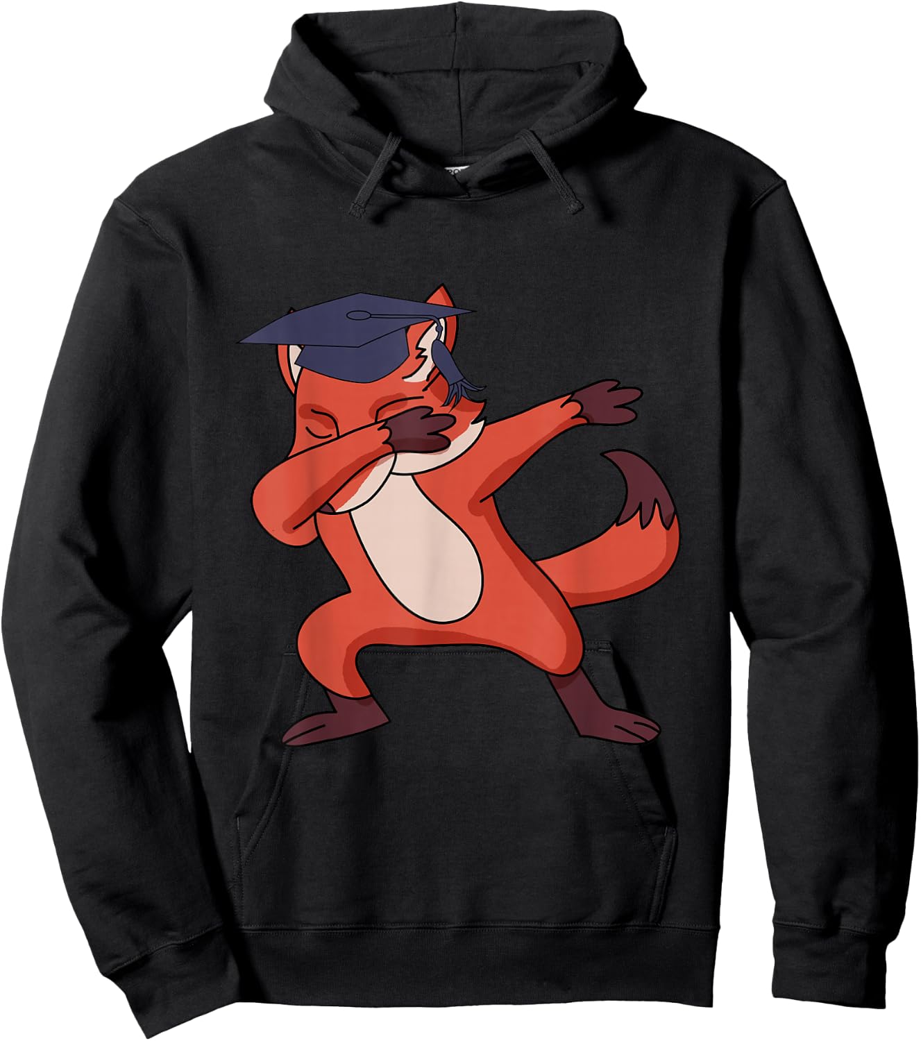 Dabbing Graduate Fox - Funny Graduation Animal Shirt Hoodie - Hoodie | Black