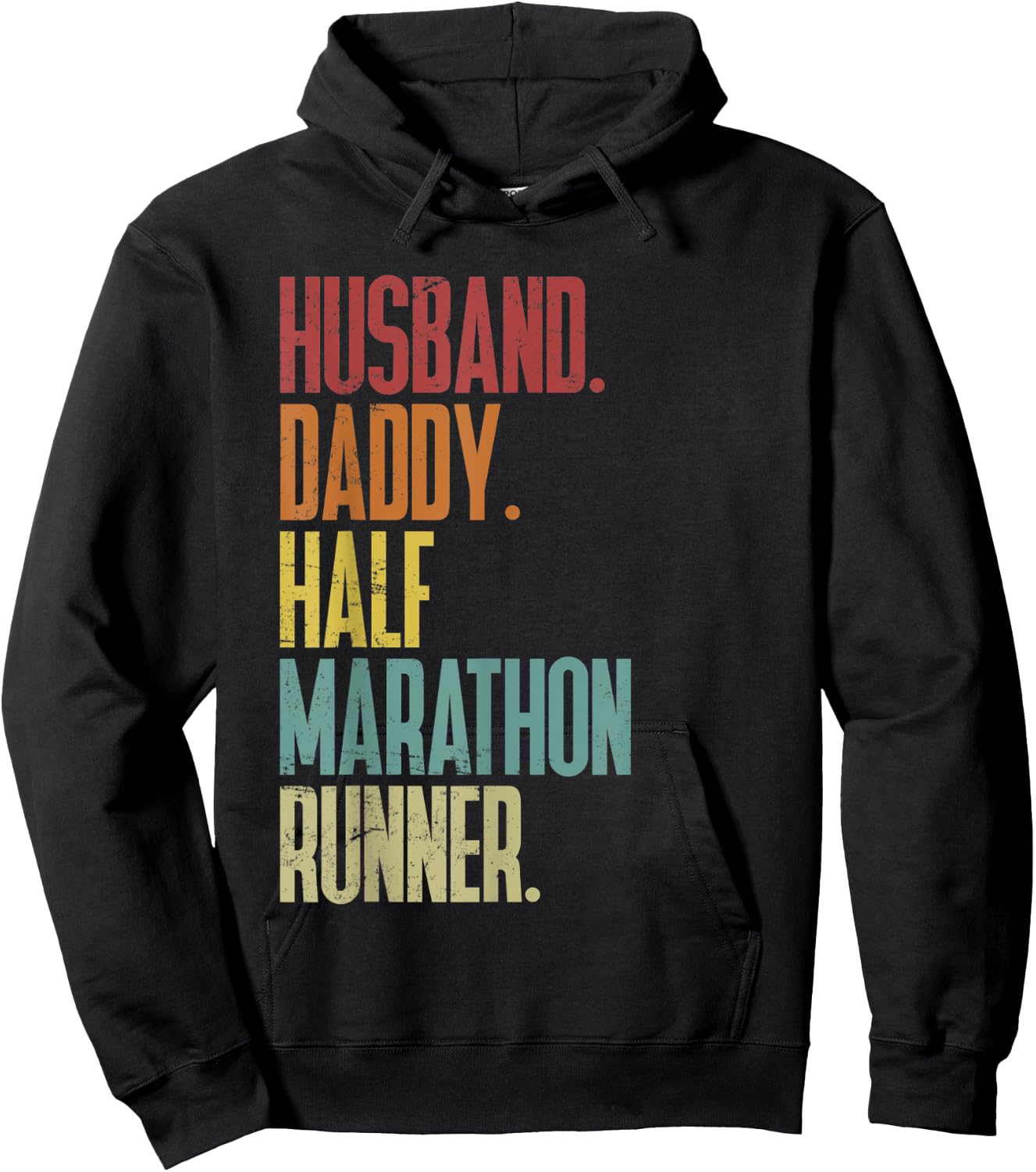 Running Dad Husband, Daddy, Half Marathon Runner Hoodie - Hoodie | Black