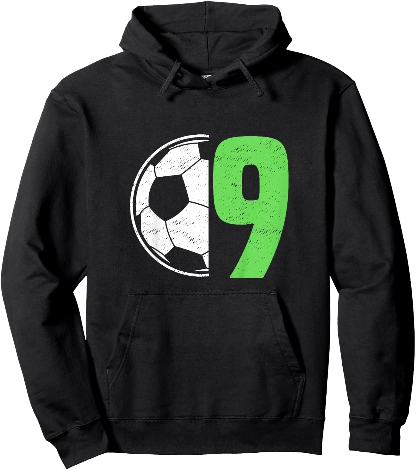 Kids Nine 9 Year Old 9th Birthday Present Soccer Ball 9 Yr Old Hoodie - Hoodie | Black