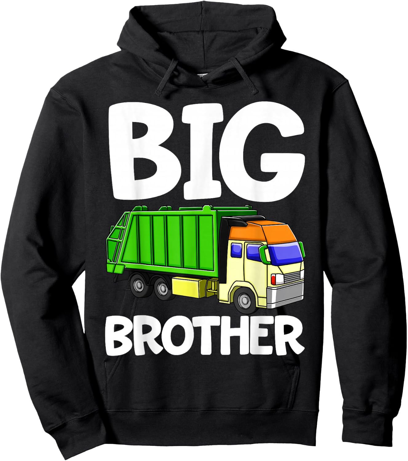 Garbage Truck Big Brother Party Shirt Kids Gift Funny Hoodie - Hoodie | Black