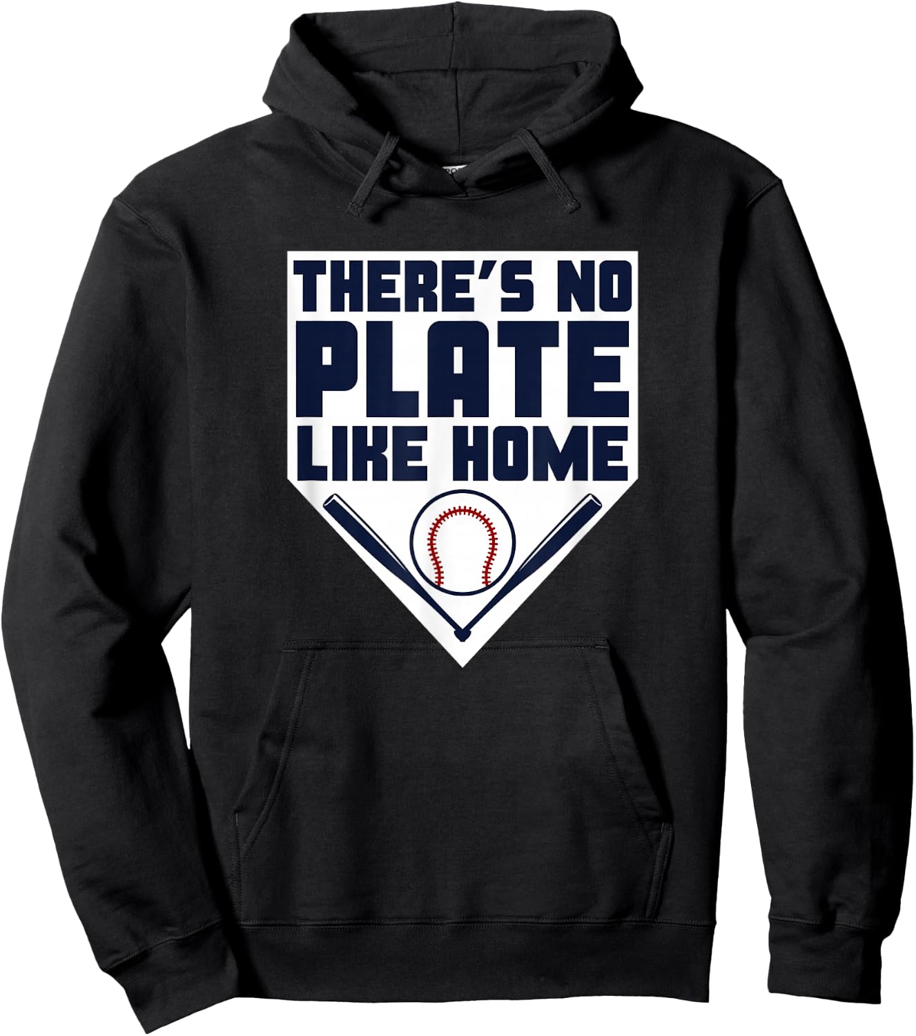 There's No Plate Like Home! - Baseball & Bats - Player Gift Hoodie - Hoodie | Black