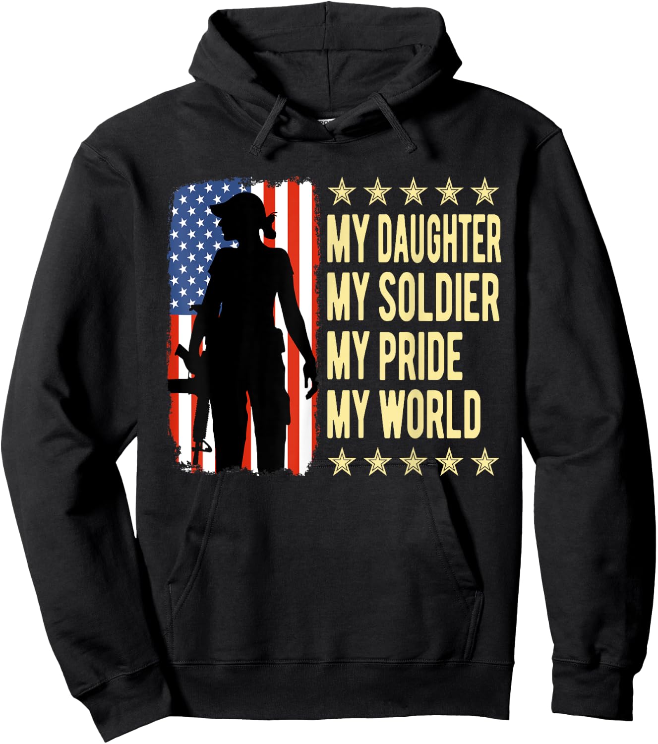 My Daughter Is A Soldier Hero Proud Army Mom Dad Gifts Hoodie - Hoodie | Black
