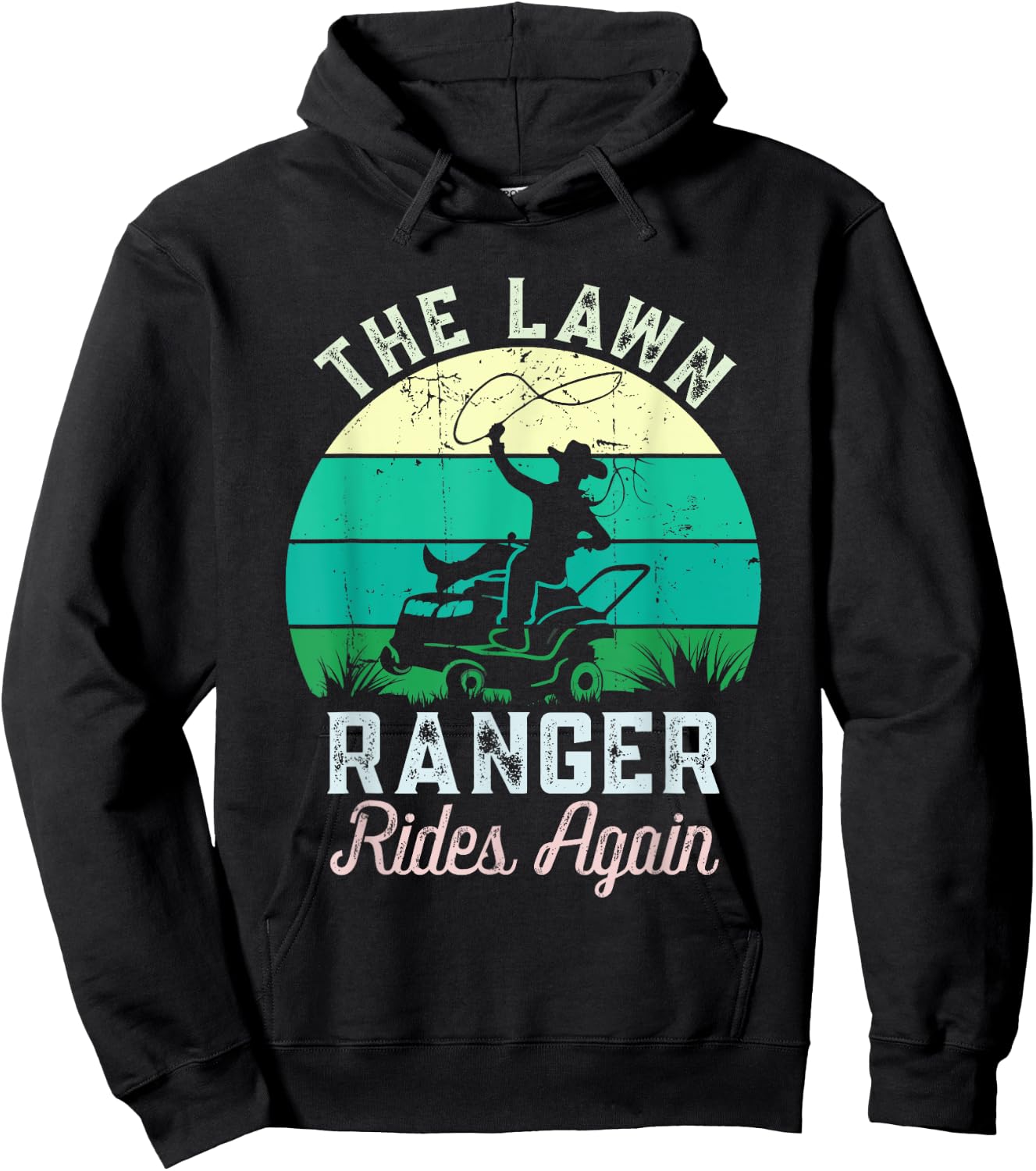 Lawn Life Styles Creations -Adults, Kids Funny Lawn Caretaker Lawnmower Hoodie - Hoodie | Black