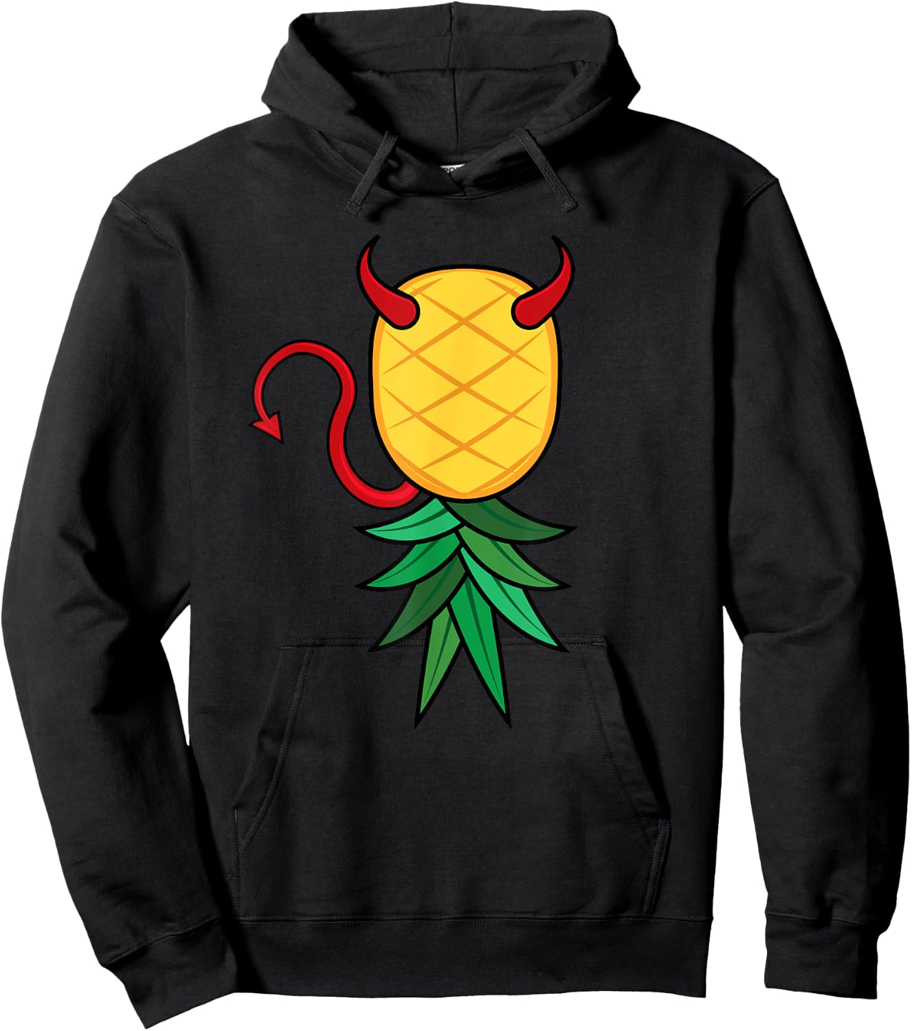 Halloween Devil Costume Upside Down Pineapple Swinger Hoodie - Hoodie | Black
