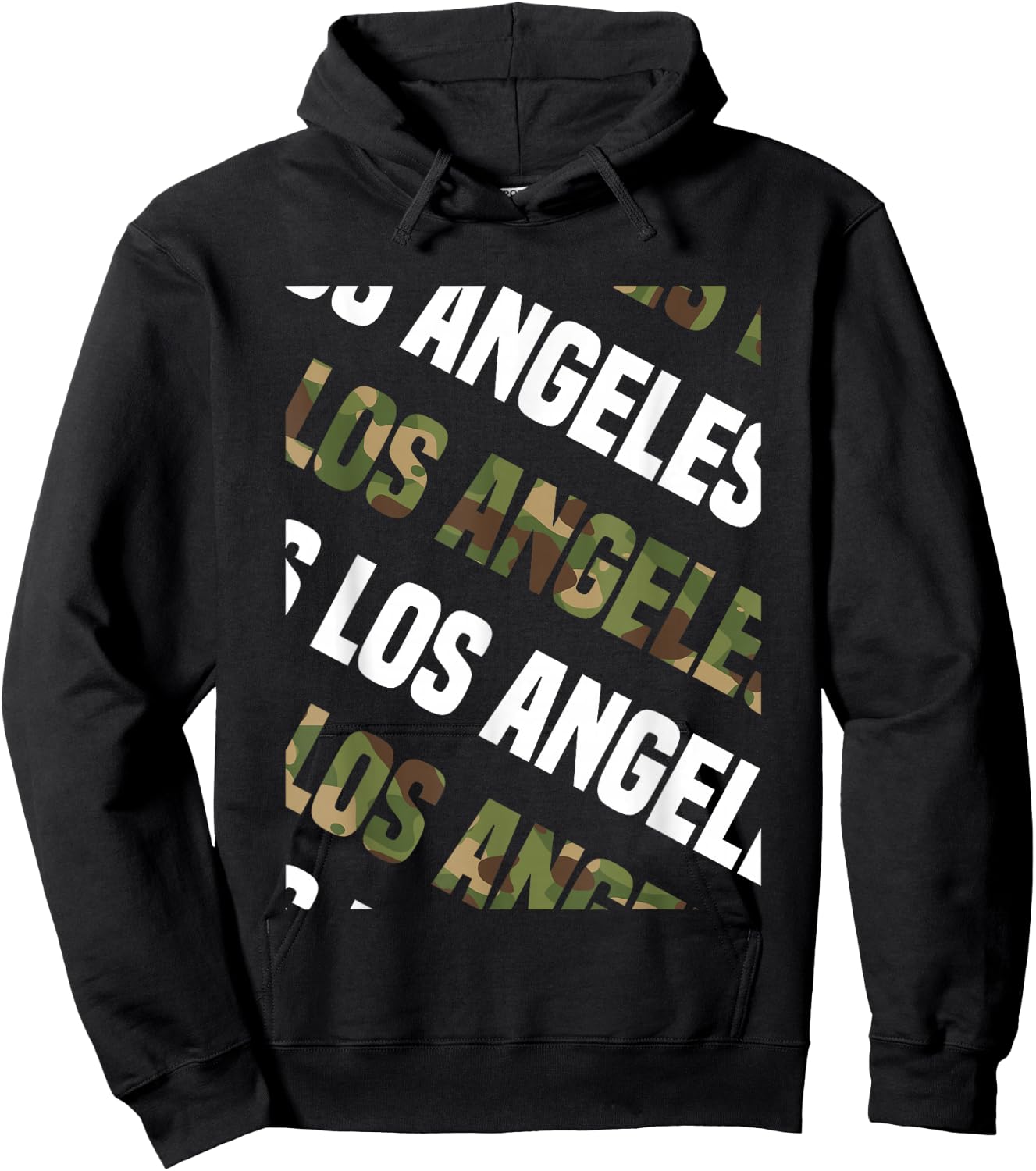 Los Angeles Camo Pattern Green Camouflage Hoodie - Hoodie | Black