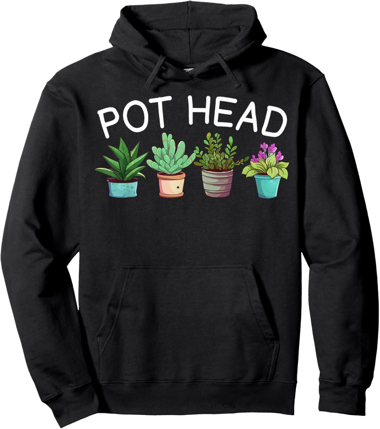Pot-head Funny Gardening Plants Hoodie - Hoodie | Black