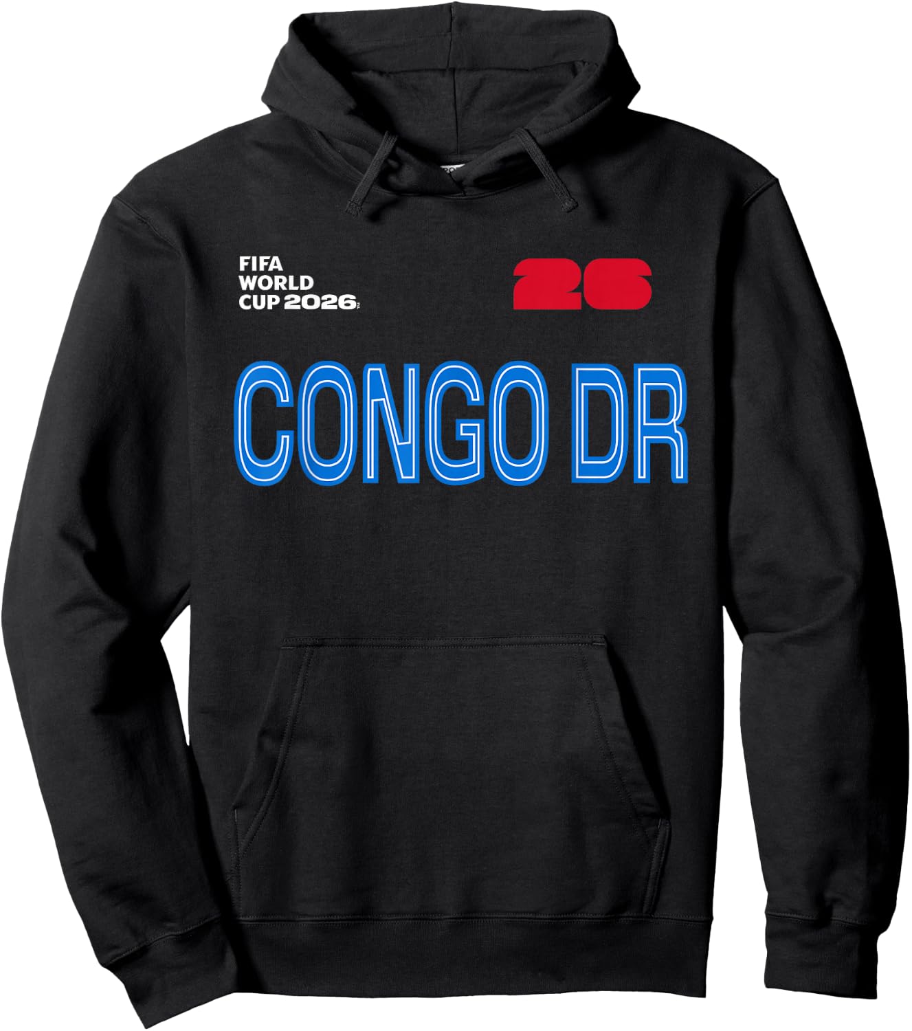 FIFA World CUP26 Congo DR Outline Graphic Hoodie - Hoodie | Black
