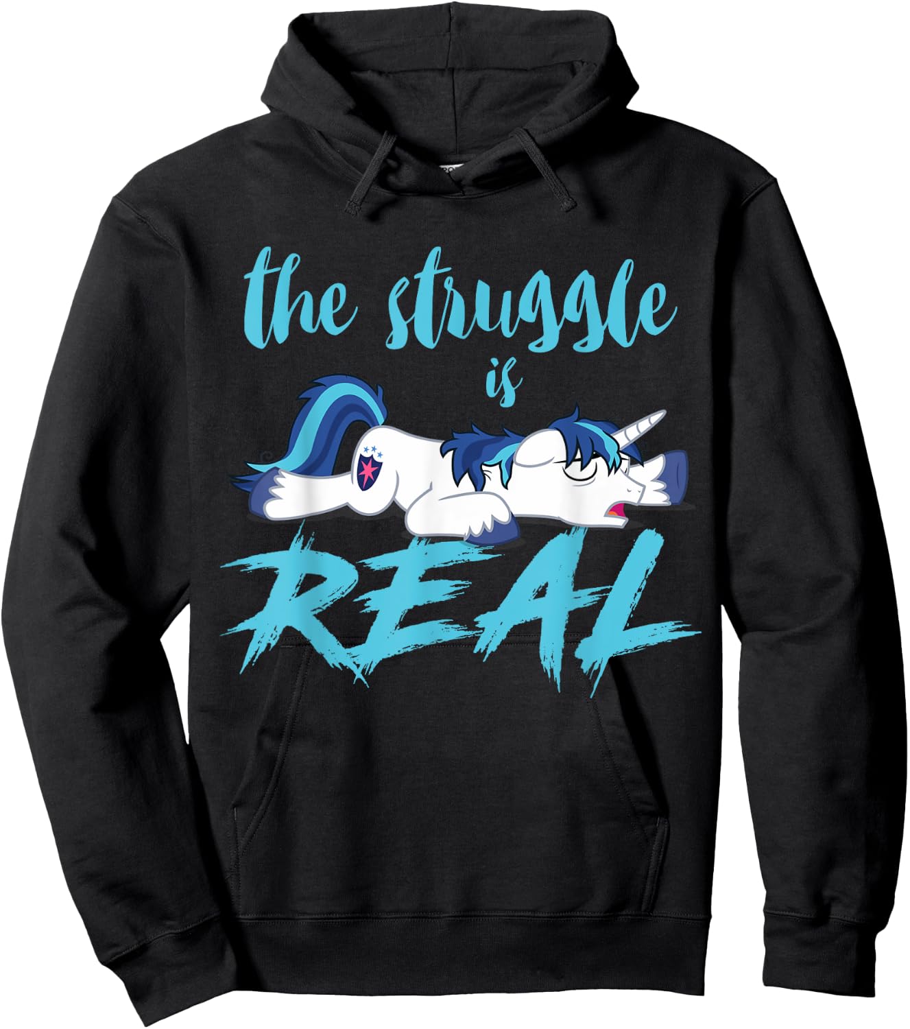 The Struggle Is Real Unicorn Hoodie - Hoodie | Black