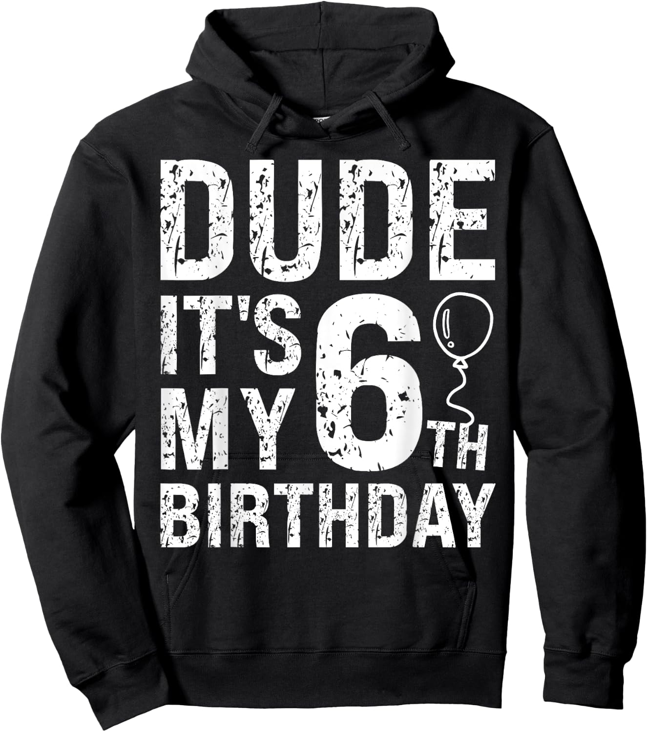 Dude It's My 6th Birthday OMG 6 Year Old Prince Happy Crown Hoodie - Hoodie | Black