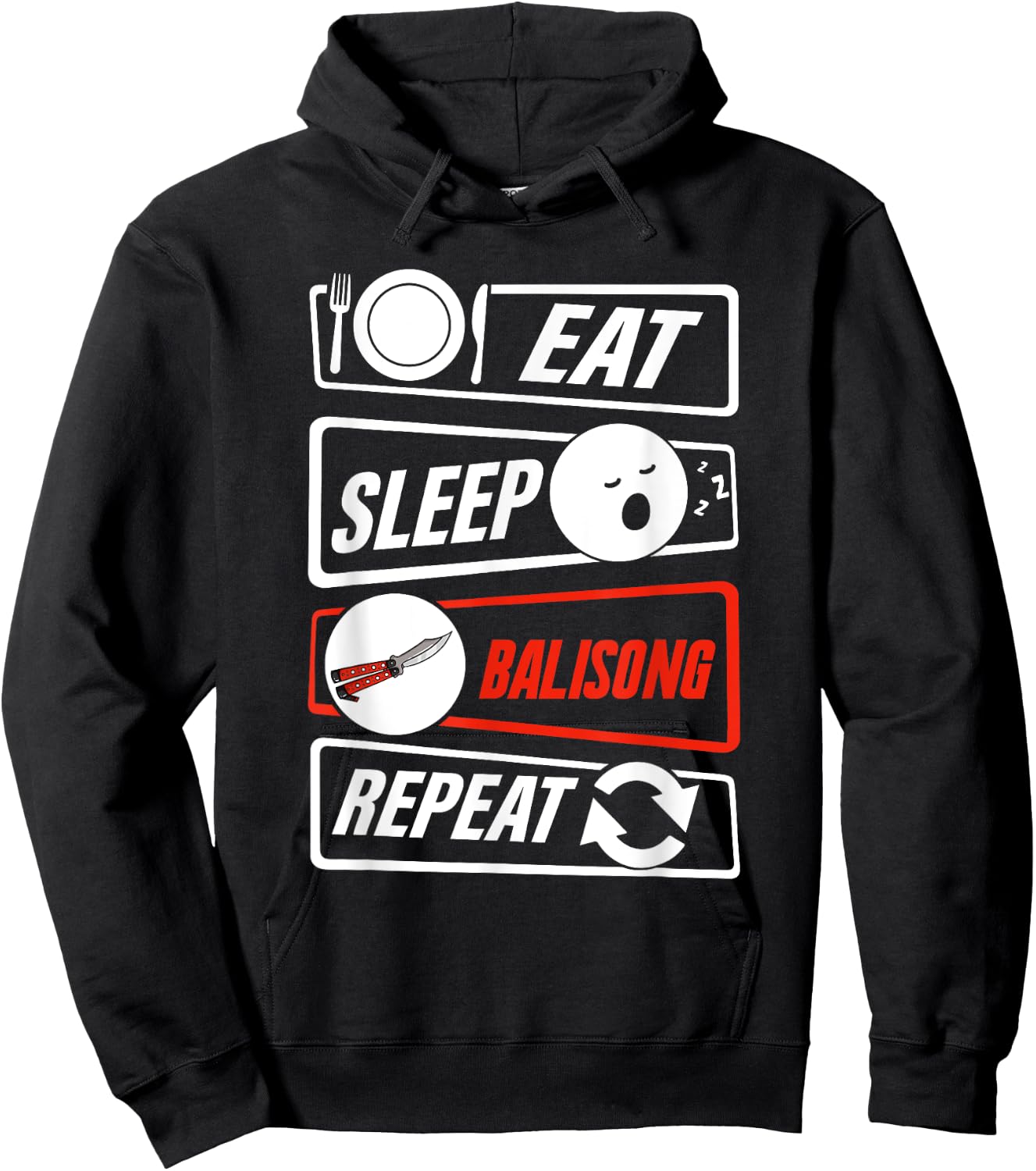 Balisong Knife Batangas Butterfly Folding Pocketknife Hoodie - Hoodie | Black
