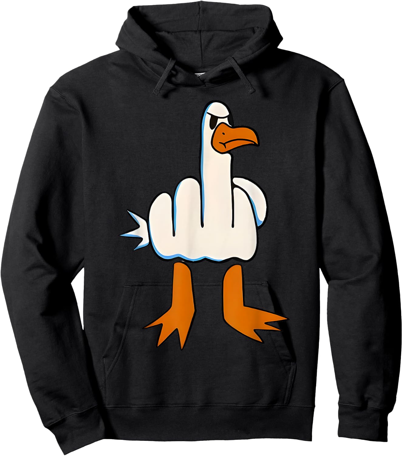 I Don't Give A Duck Middle Finger Funny Offensive Rude Duck Hoodie - Hoodie | Black