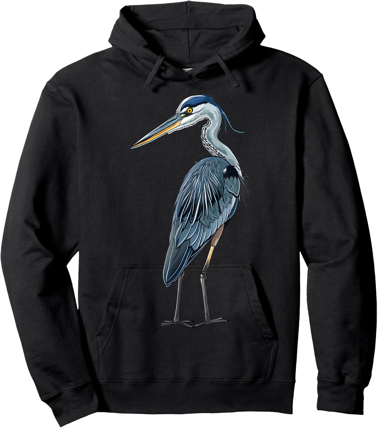 Blue Heron Bird Birding Hoodie - Hoodie | Black