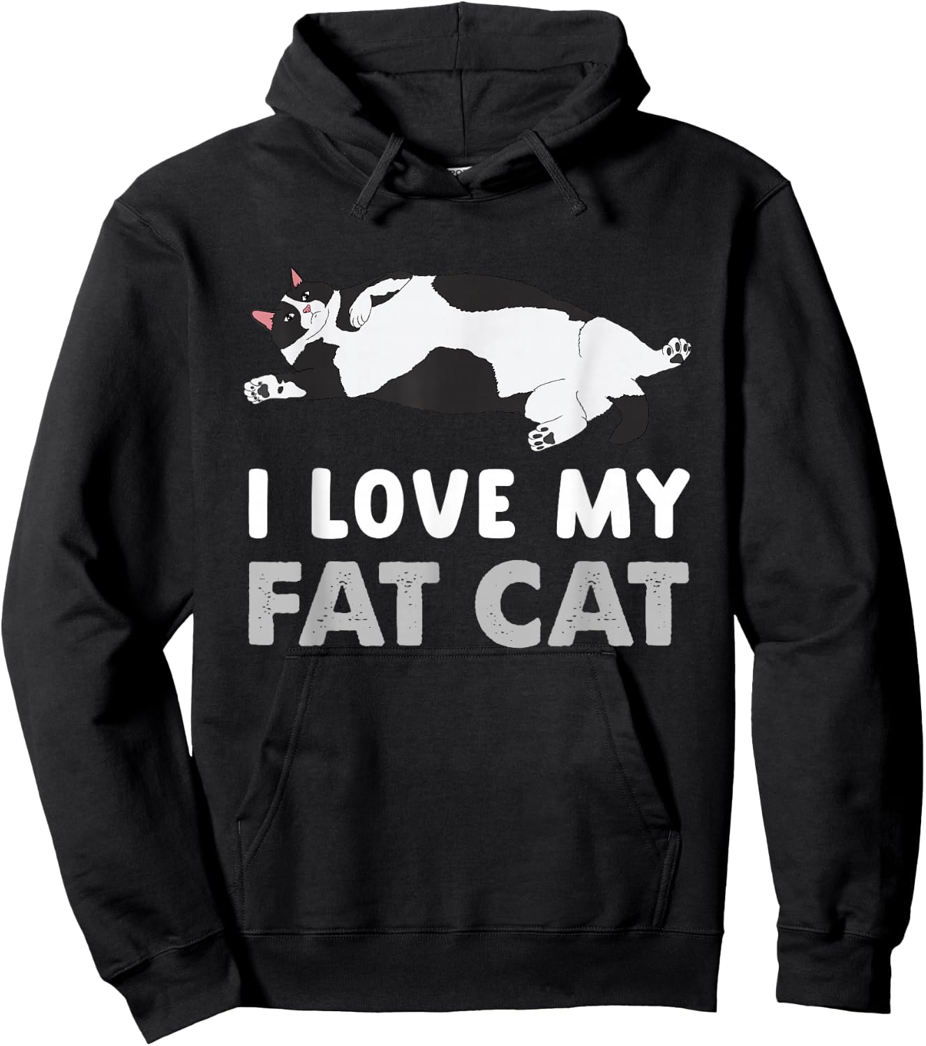 Funny Fat Cat I Love My Fat Cat Hoodie - Hoodie | Black