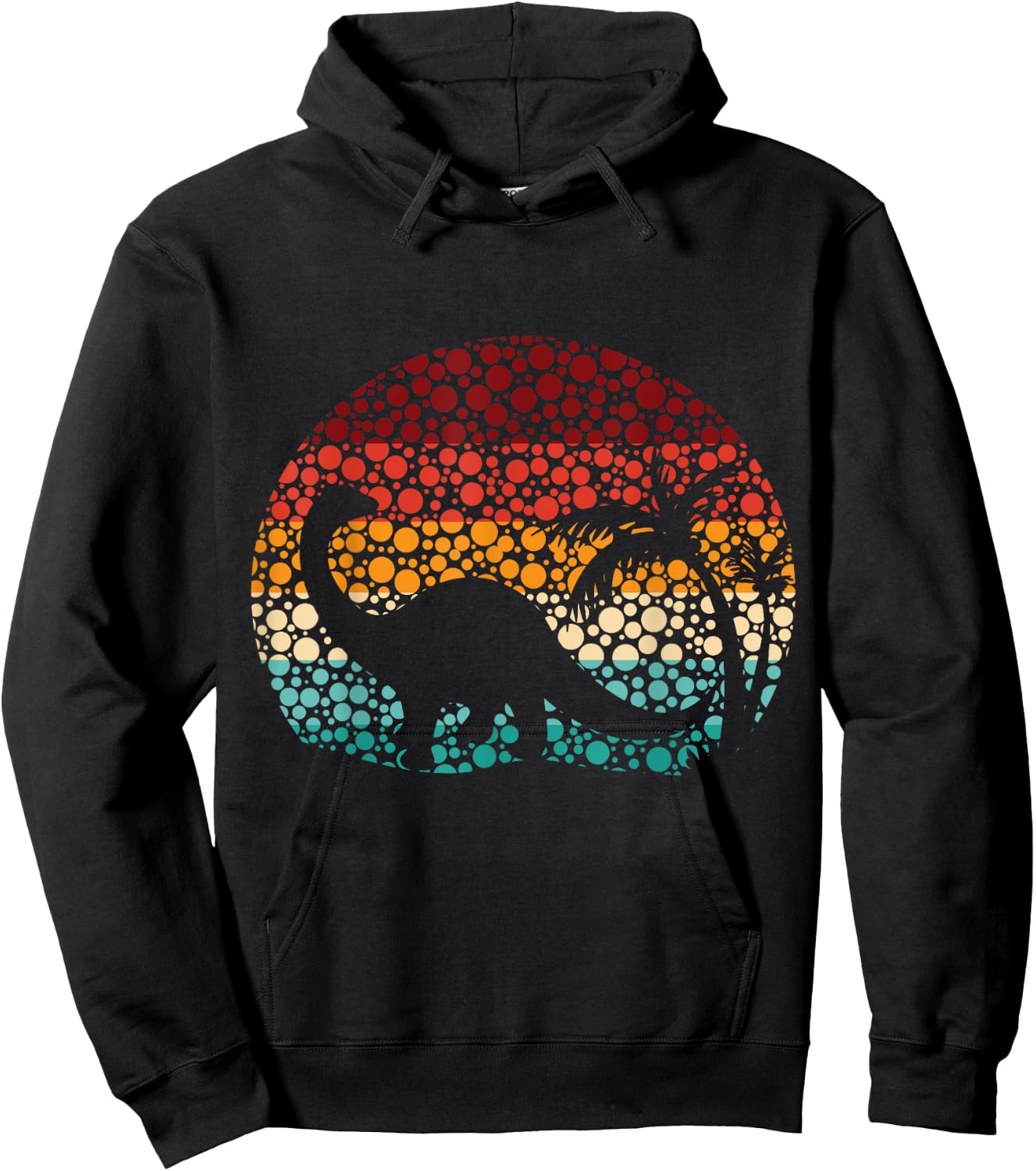 Polka Dot Brontosaurus, Retro Vintage Dinosaur Boys Hoodie - Hoodie | Black