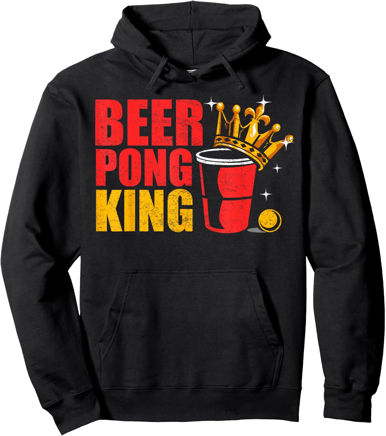 Vintage Beer Pong King Beer Pong Champion Drinking Games Hoodie - Hoodie | Black