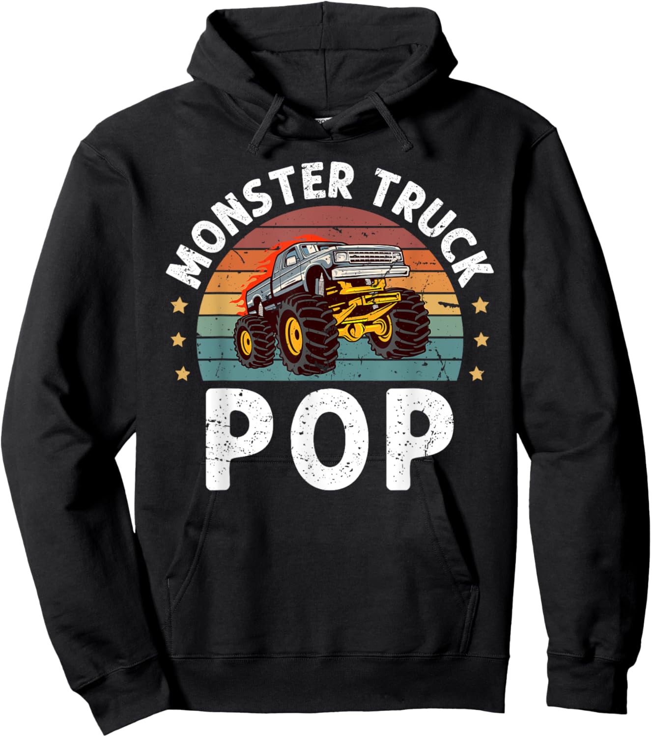 Monster Truck Pop Retro Monster Truck Pop Grandpa Hoodie - Hoodie | Black
