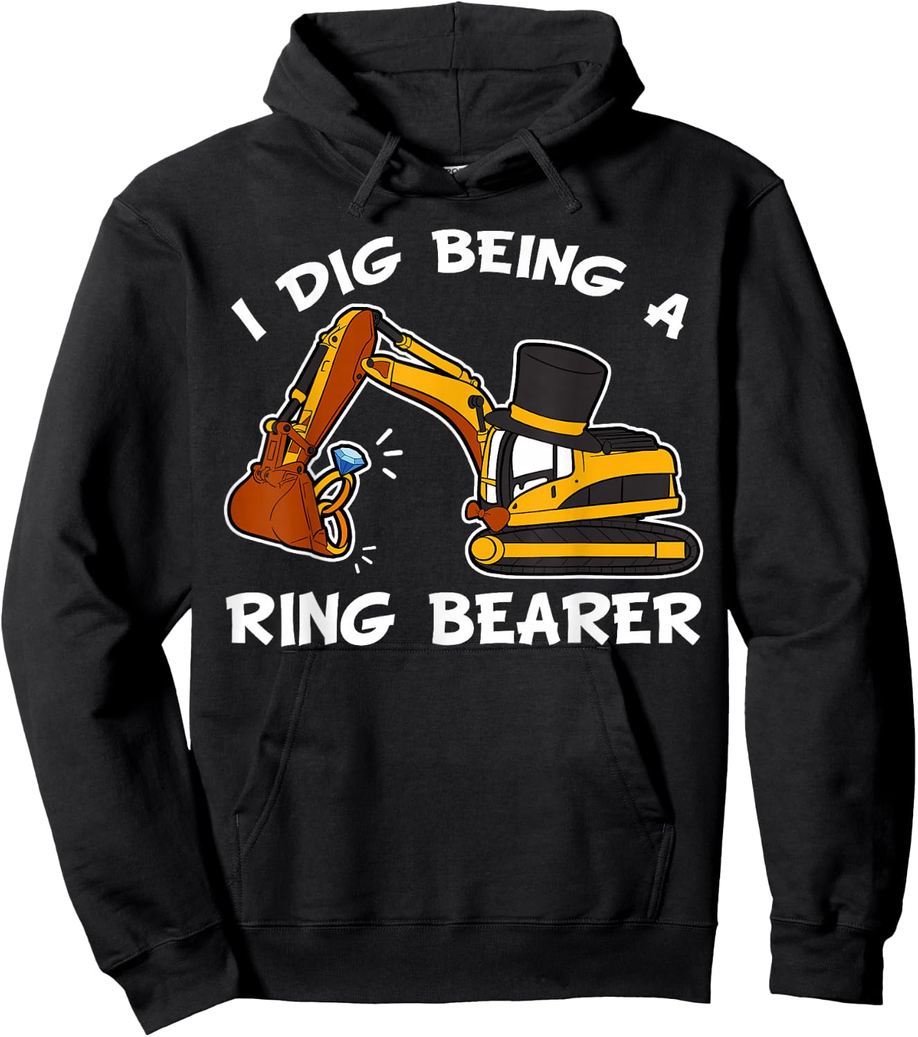 Ring Bearer Wedding Reception Groom Toddler Tractor Gift Hoodie - Hoodie | Black