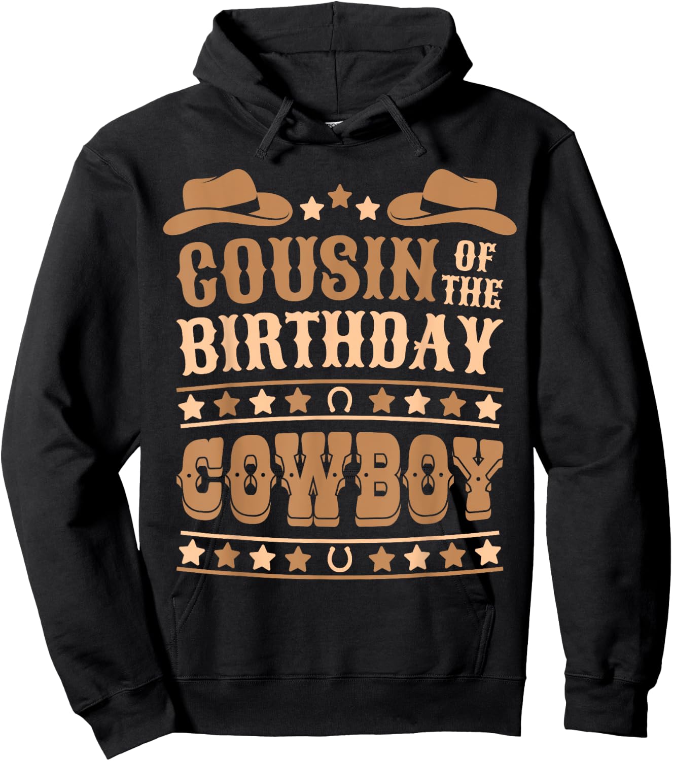 Cousin Of The Birthday Cowboy Cute Western Bday Boy Birthday Hoodie - Hoodie | Black