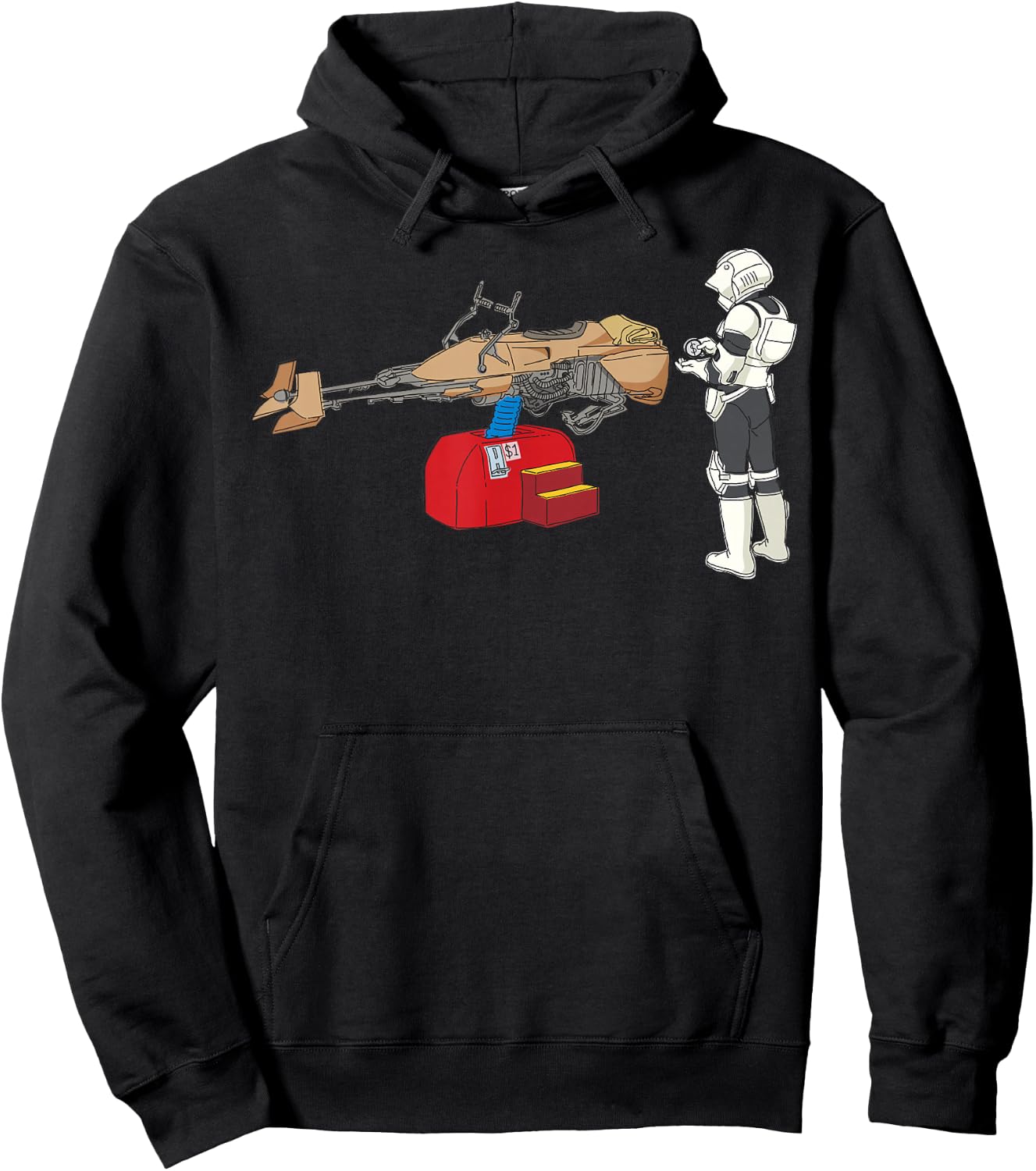 Star Wars Stormtrooper Coin Operated Speeder Bike Hoodie - Hoodie | Black