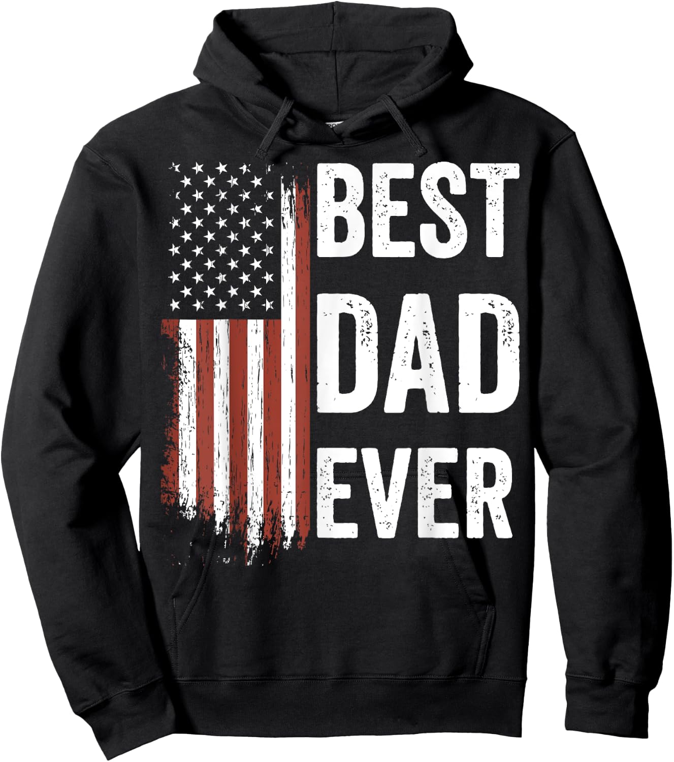 Best Dad Ever Fathers Day US American Flag Dad Hoodie - Hoodie | Black