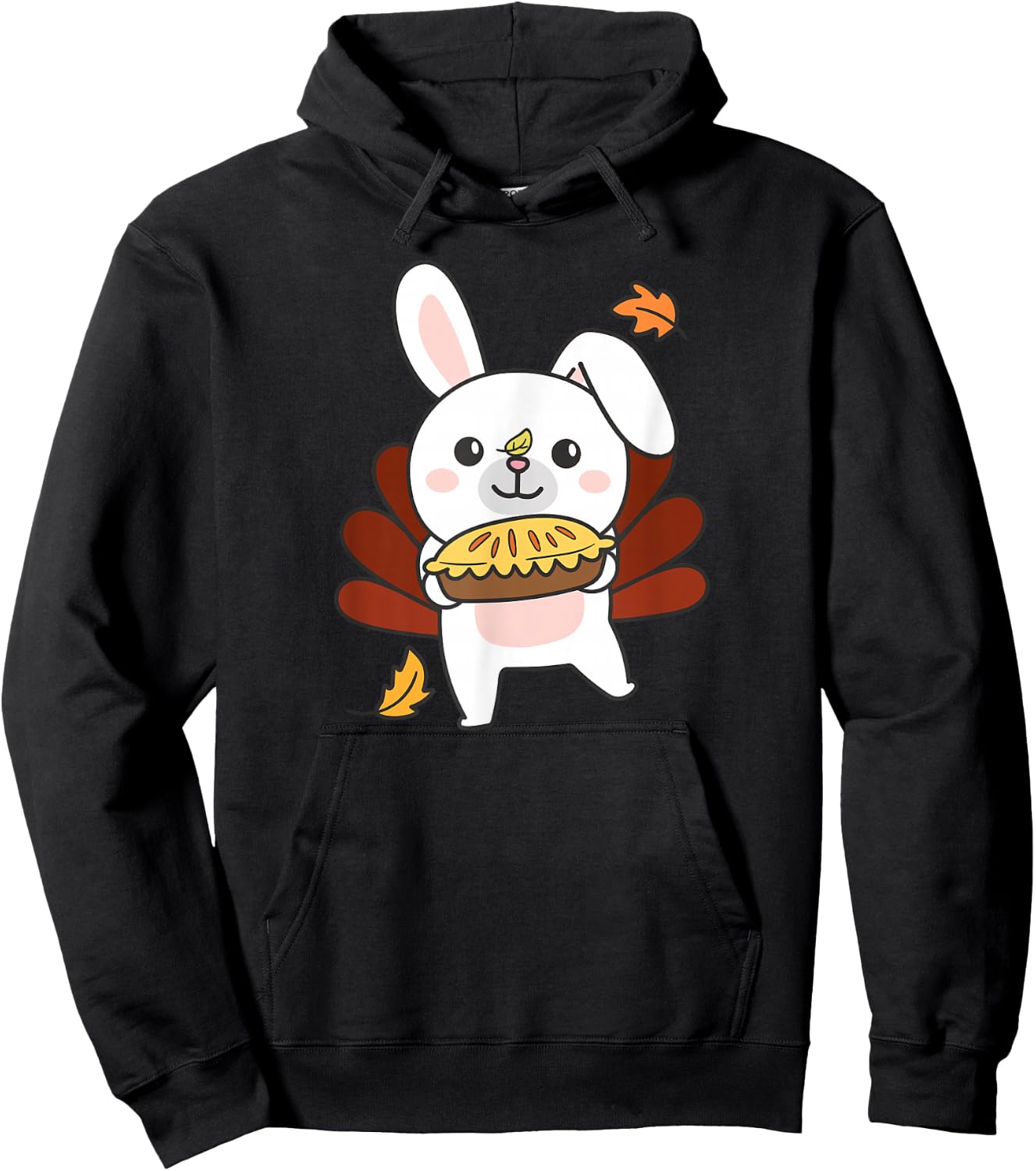 Thanksgiving Day Outfits Turkey Bunny With Applepie Hoodie - Hoodie | Black