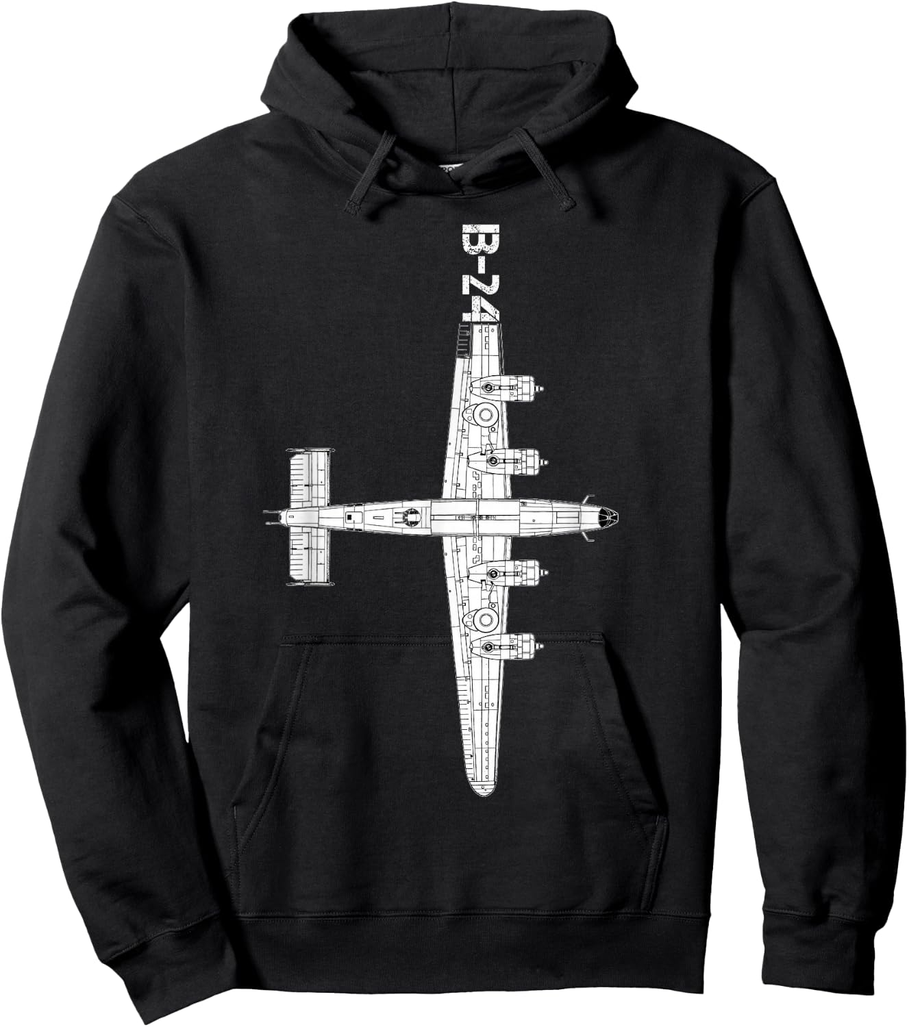 Consolidated B-24 Liberator Heavy Bomber WW2 Airplane Hoodie - Hoodie | Black