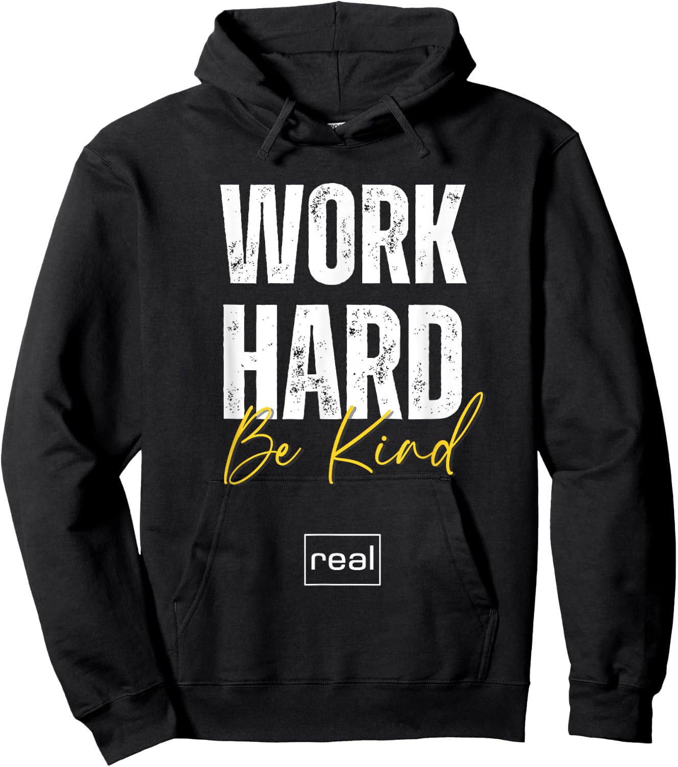Real Broker "Work Hard Be Kind" Core Value Logo Women Men Hoodie - Hoodie | Black