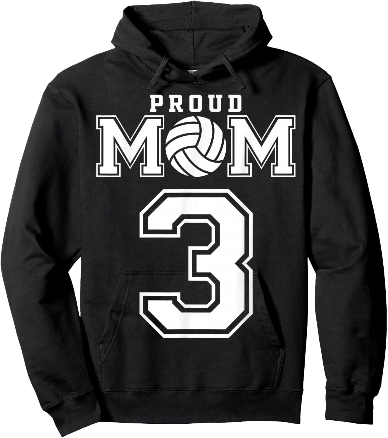 Custom Proud Volleyball Mom Number 3 Personalized Women Hoodie - Hoodie | Black