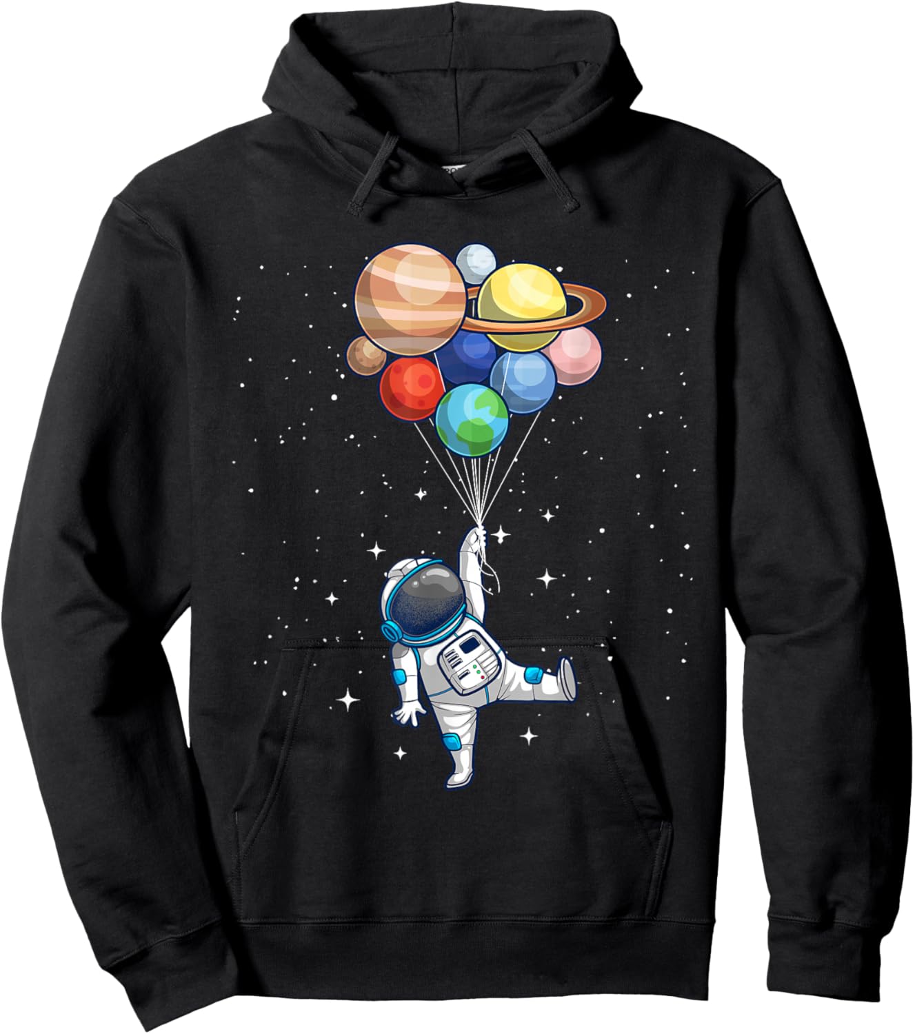 Space Themed Women Outer Space Moon Galaxy Astronaut Hoodie - Hoodie | Black