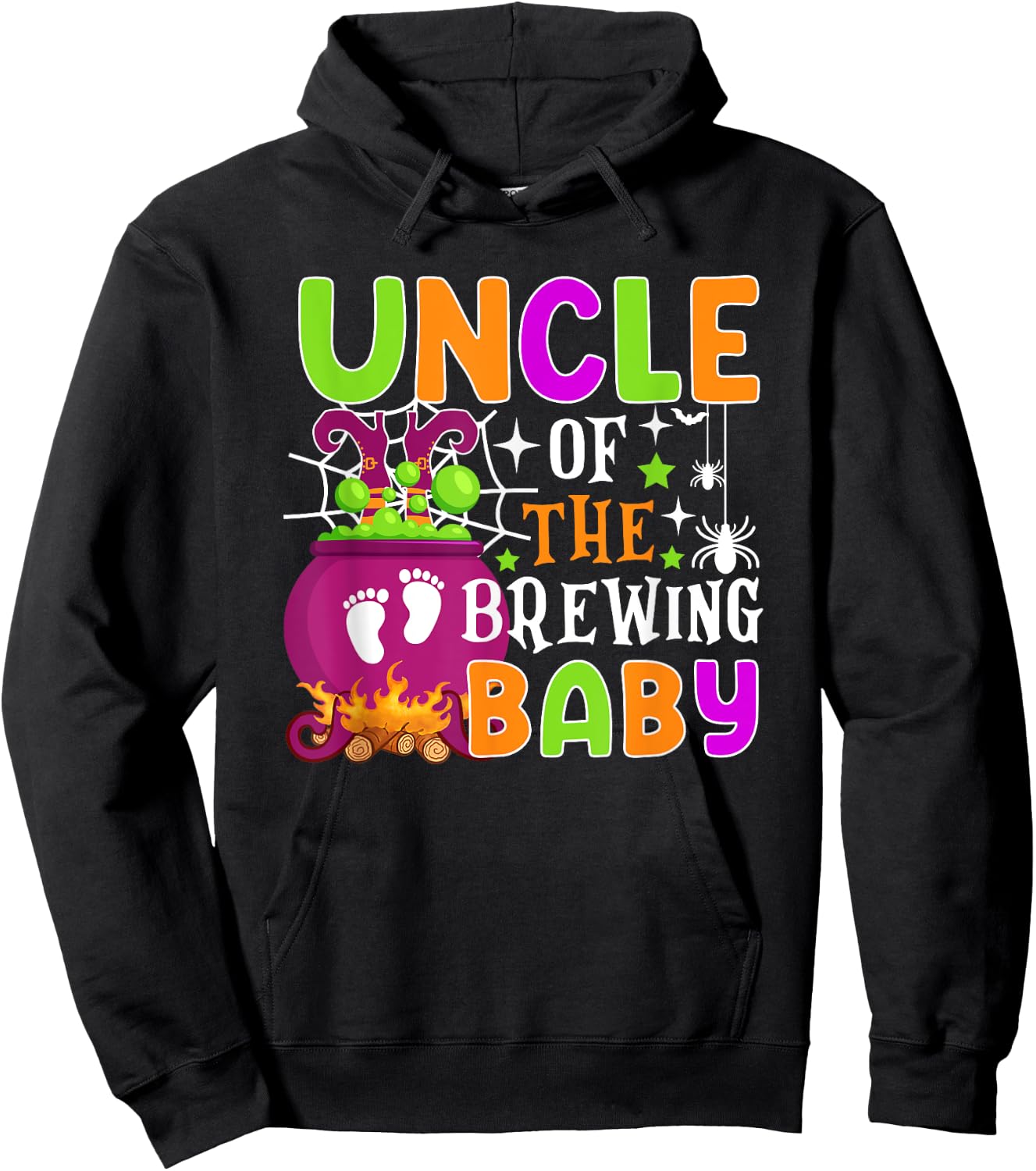 Uncle of Brewing Baby Halloween Theme Baby Shower Spooky Hoodie - Hoodie | Black