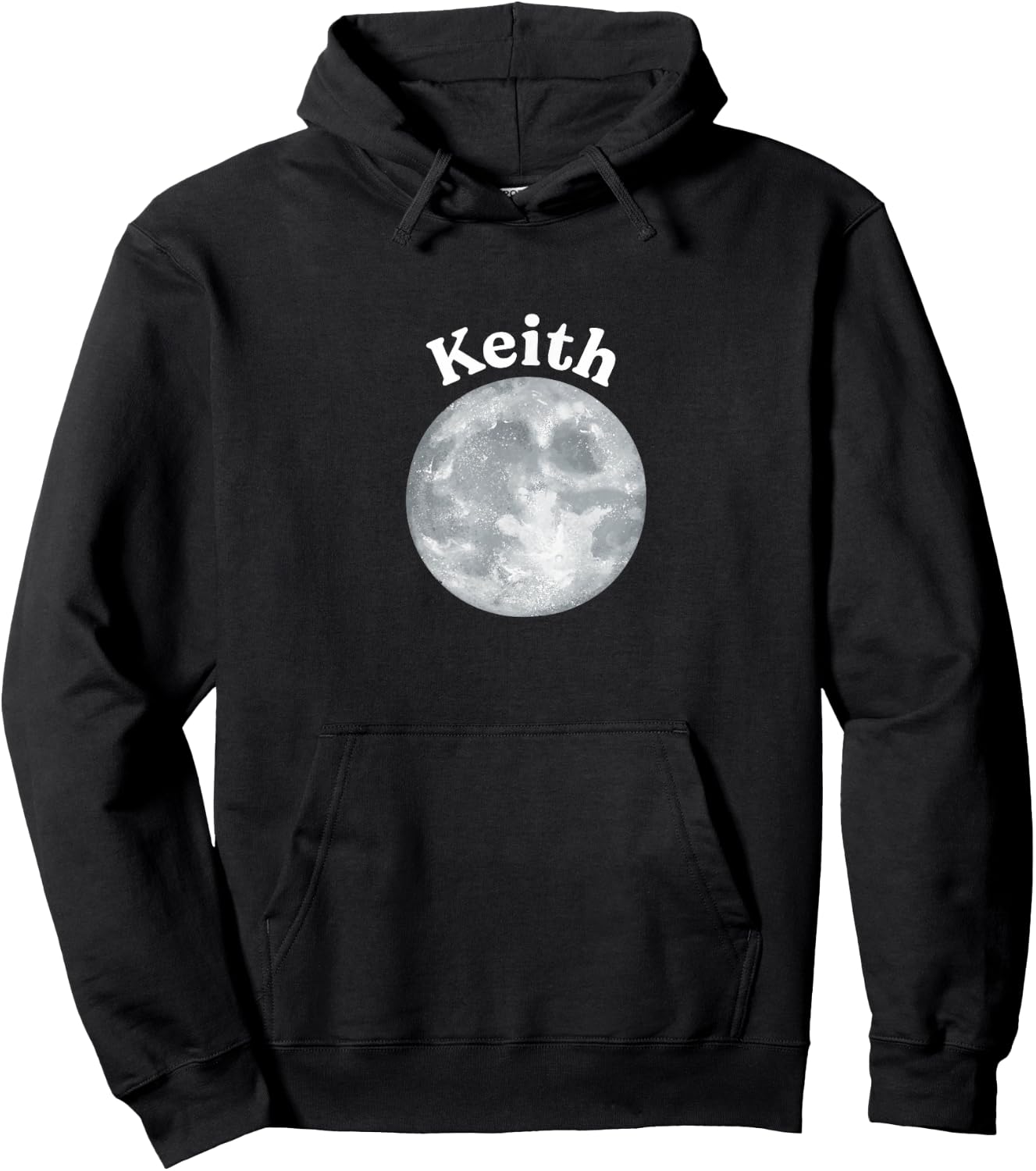 Keith (with a picture of a moon) Hoodie - Hoodie | Black