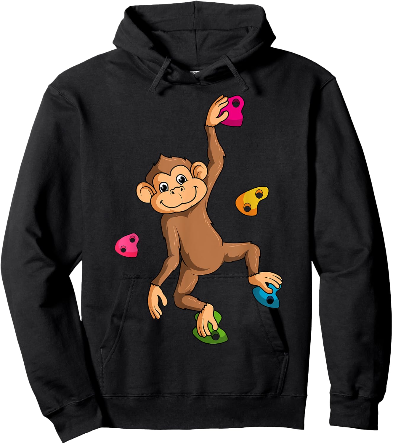 Bouldering Climber Free Climbing Monkey Small Rock Formation Hoodie - Hoodie | Black