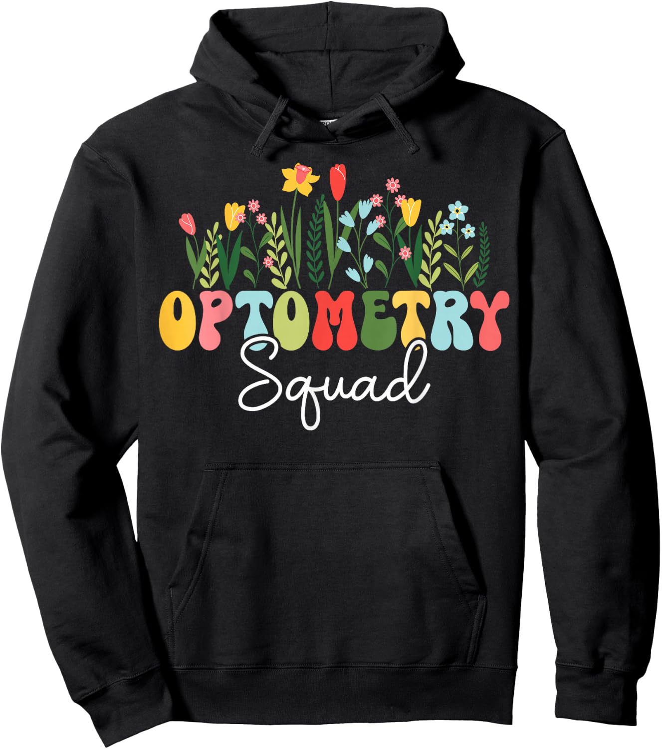 Floral Optometry Squad Optometrist Hoodie - Hoodie | Black