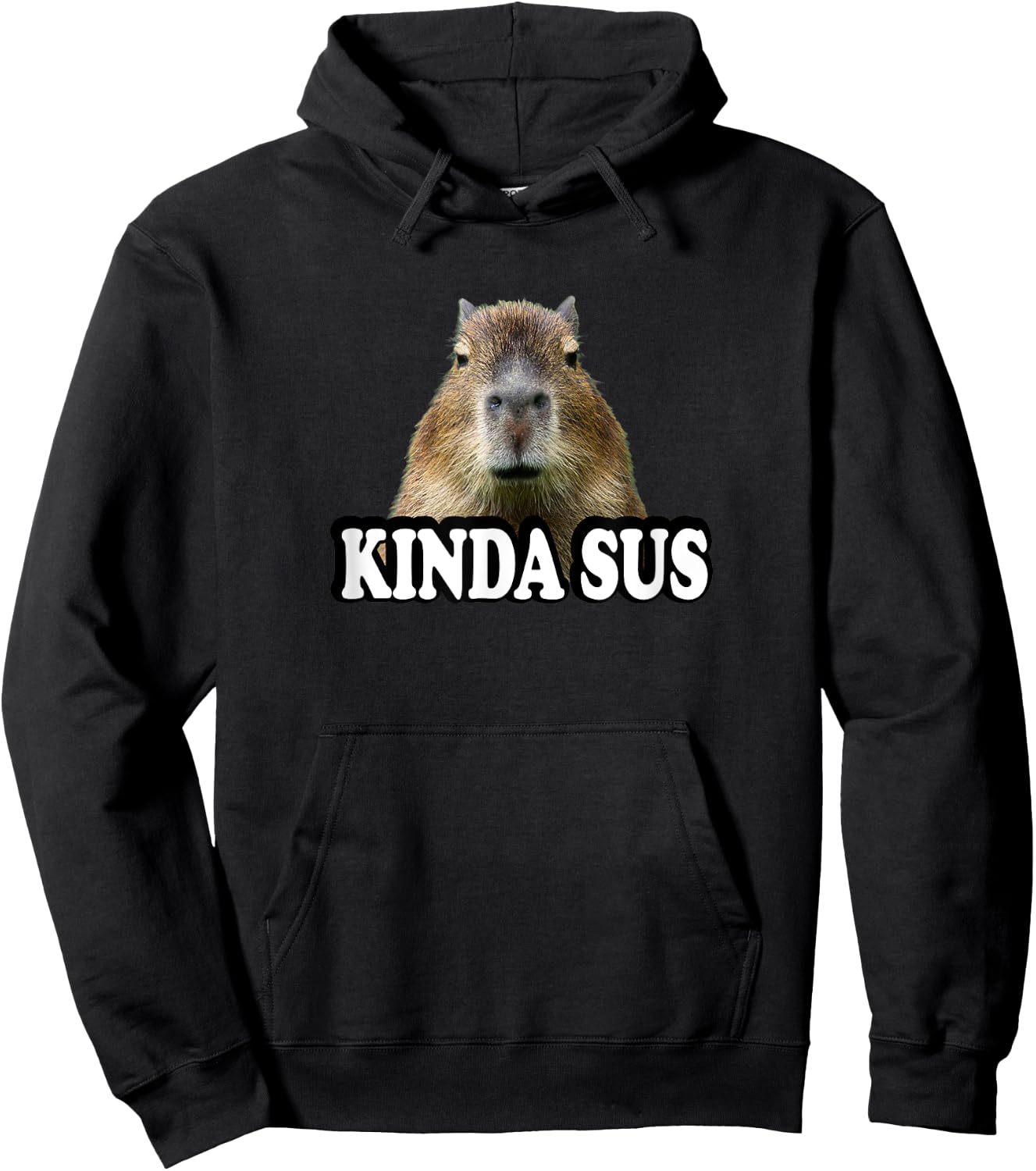 Kids Kinda Sus Meme Lover Capybara Hoodie - Hoodie | Black