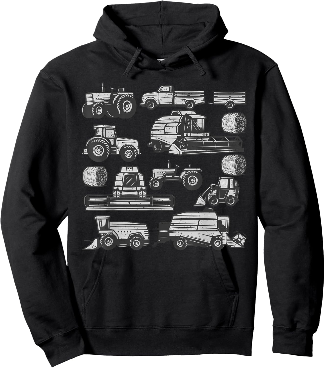 Tractor Farmer Art Women Kids Farming Trucks Lover Hoodie - Hoodie | Black