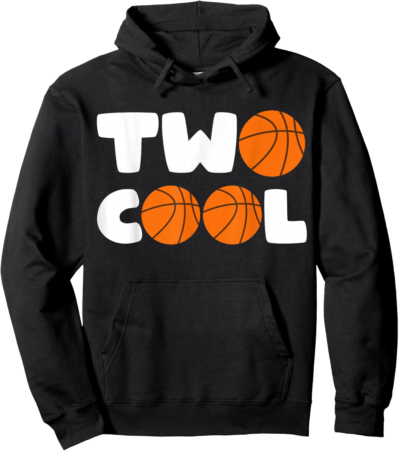 Toddler Two Cool 2nd Birthday Basketball Themed 2 Year Old Hoodie - Hoodie | Black