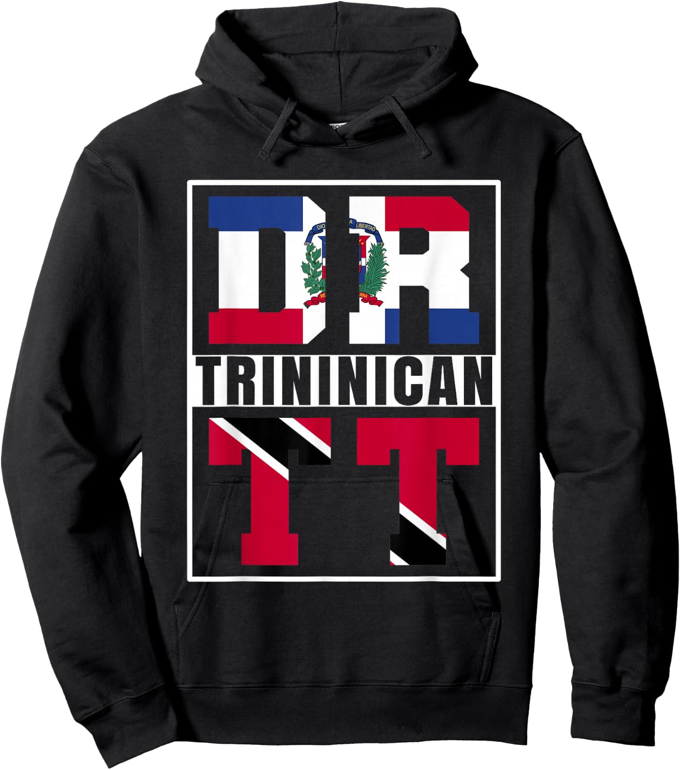 Trinidadian Dominicana Roots Trinidad and Dominican Republic Hoodie - Hoodie | Black