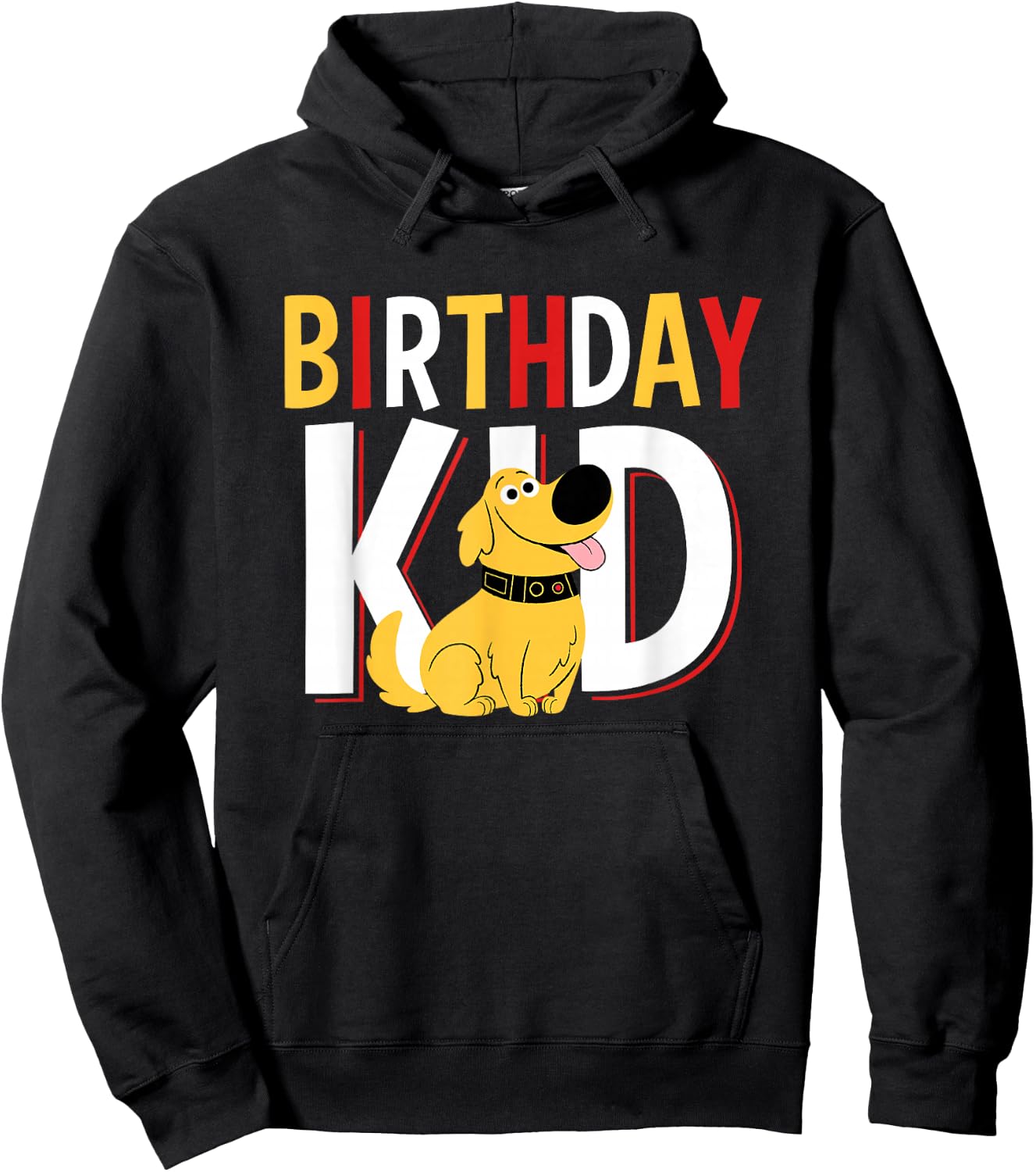 Disney Pixar Up Birthday Kid Cute Dug Big Chest Text Logo Hoodie - Hoodie | Black