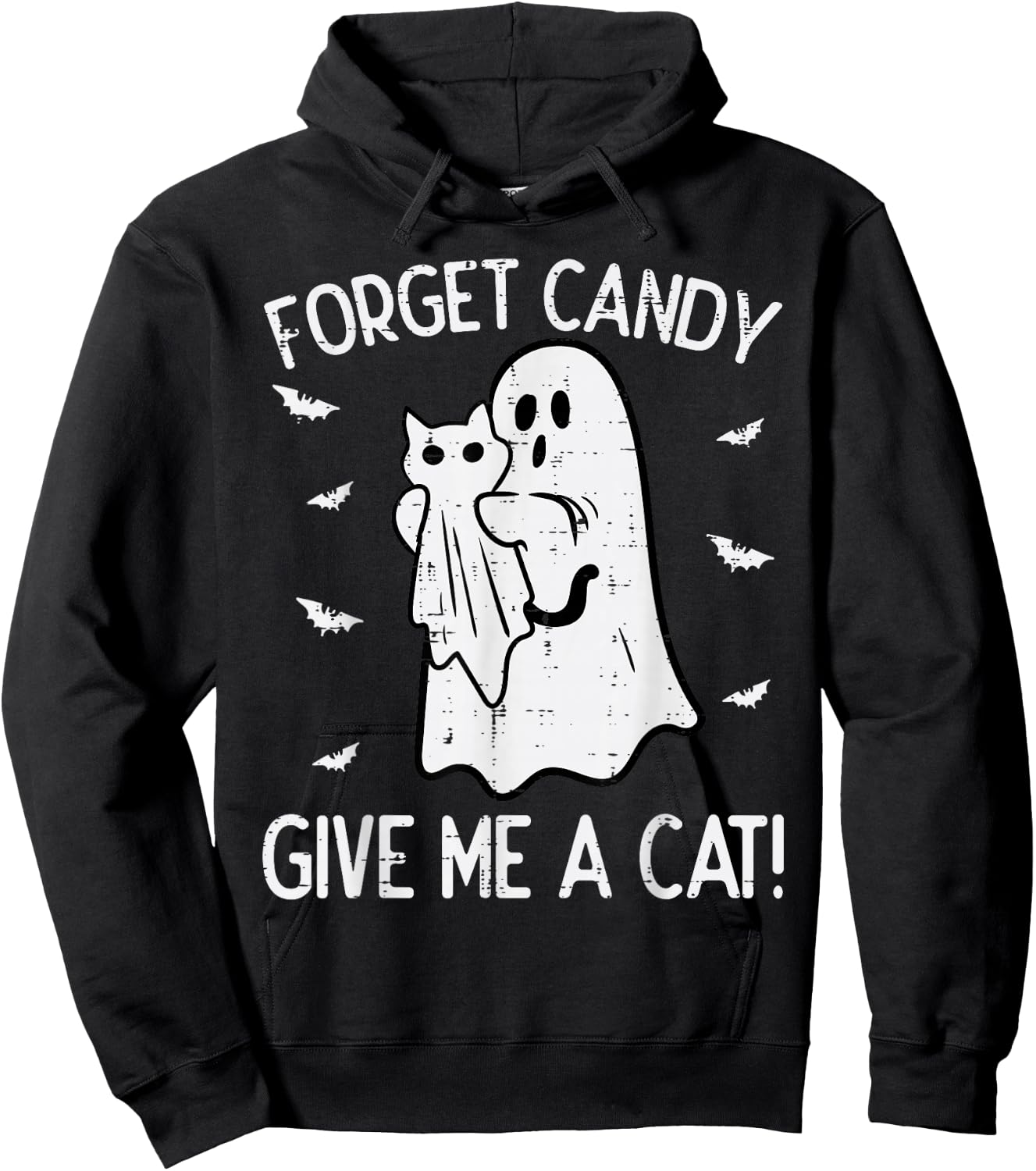 Halloween Forget Candy Give Me Cat Funny Costume Men Women Hoodie - Hoodie | Black