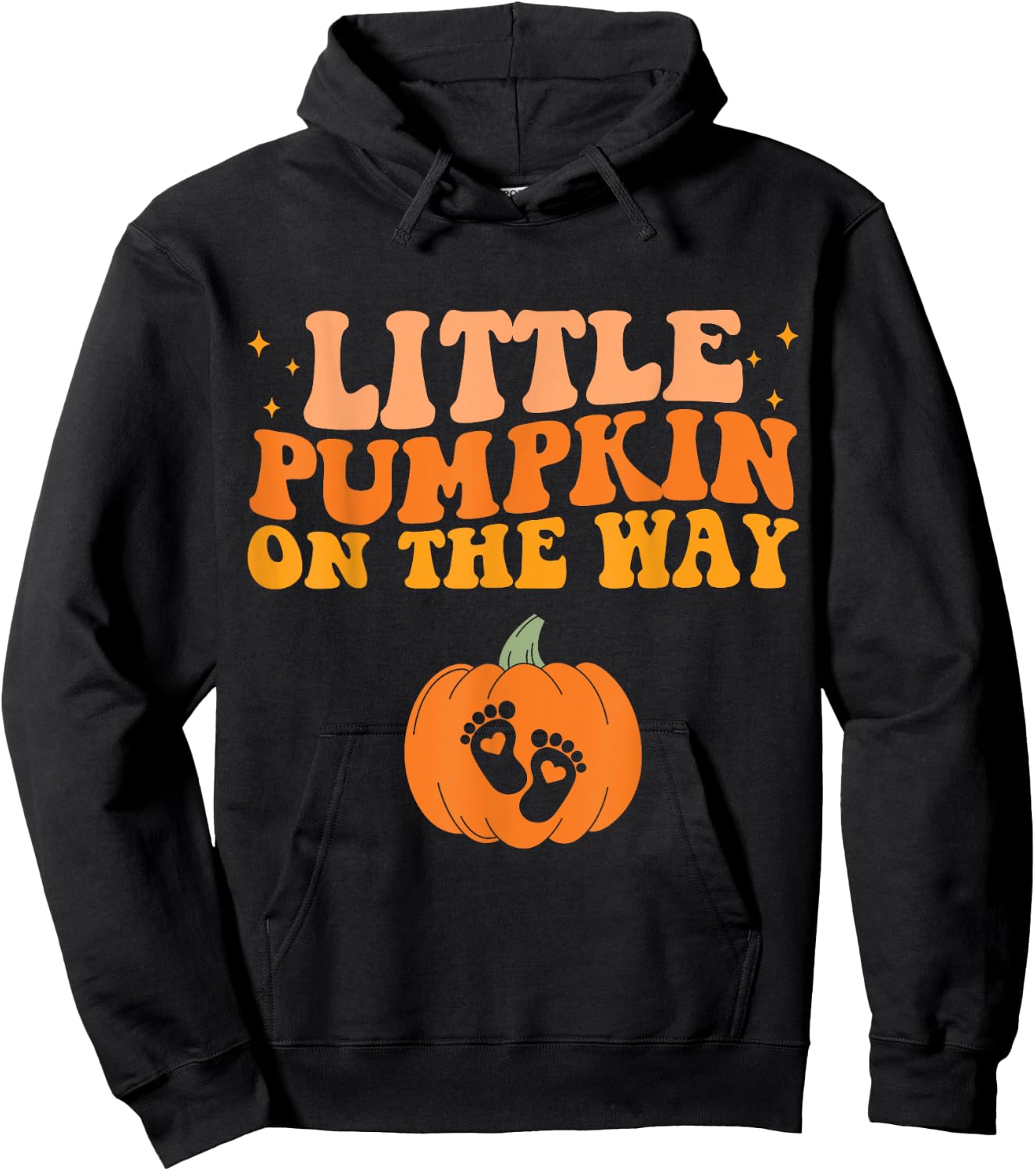 Little Pumpkin On The Way Halloween Pregnancy Announcement Hoodie - Hoodie | Black