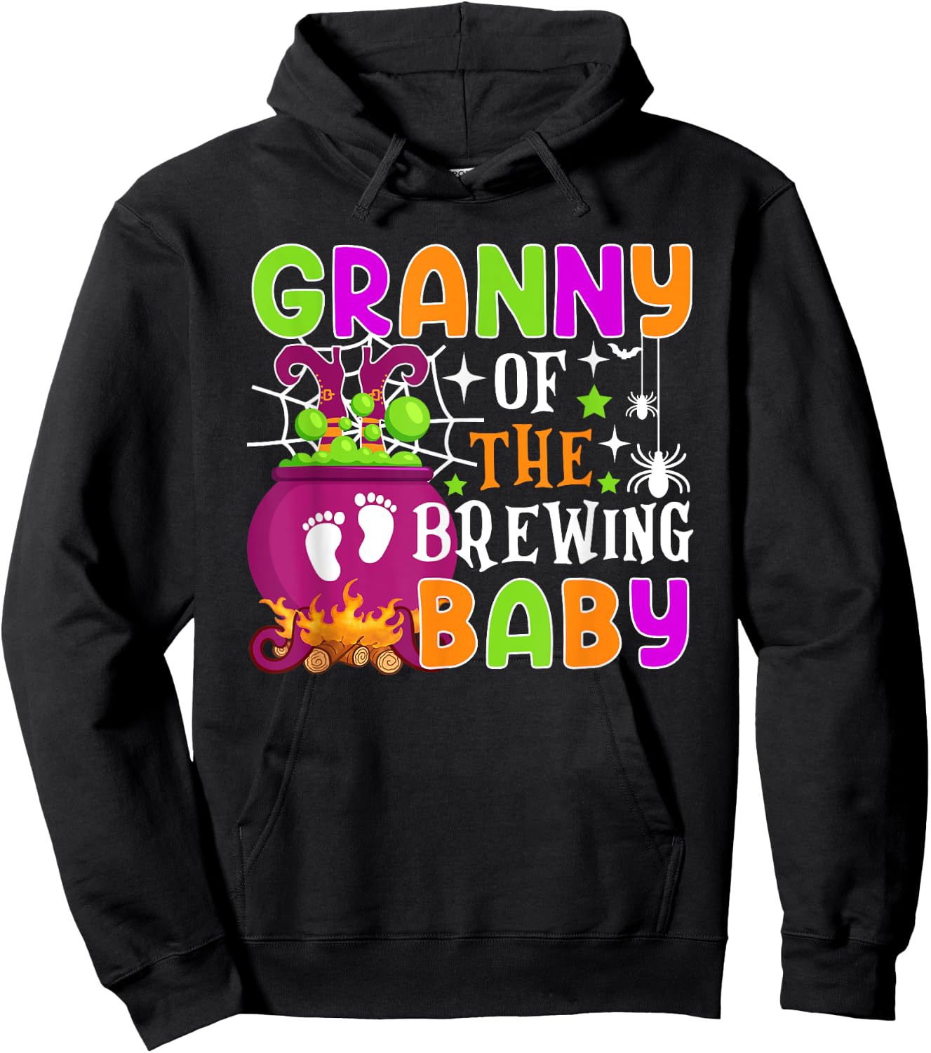 Granny of Brewing Baby Halloween Theme Baby Shower Spooky Hoodie - Hoodie | Black