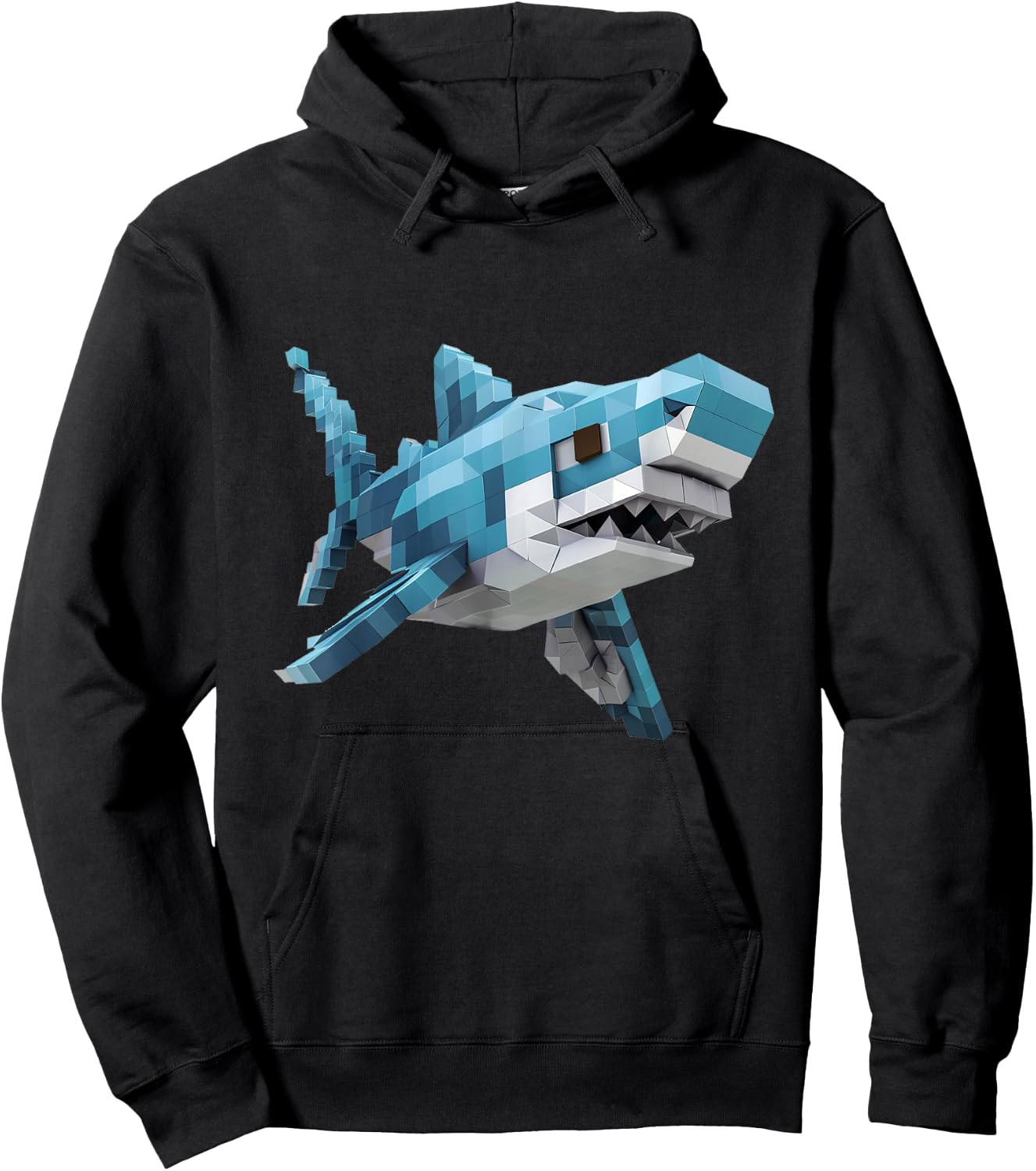Shark gamer: A pixelated shark adventure Hoodie - Hoodie | Black