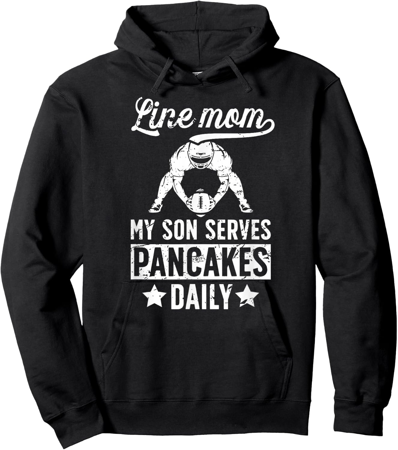 Football Line Mom Funny Mom Of A Football Lineman Mama Hoodie - Hoodie | Black