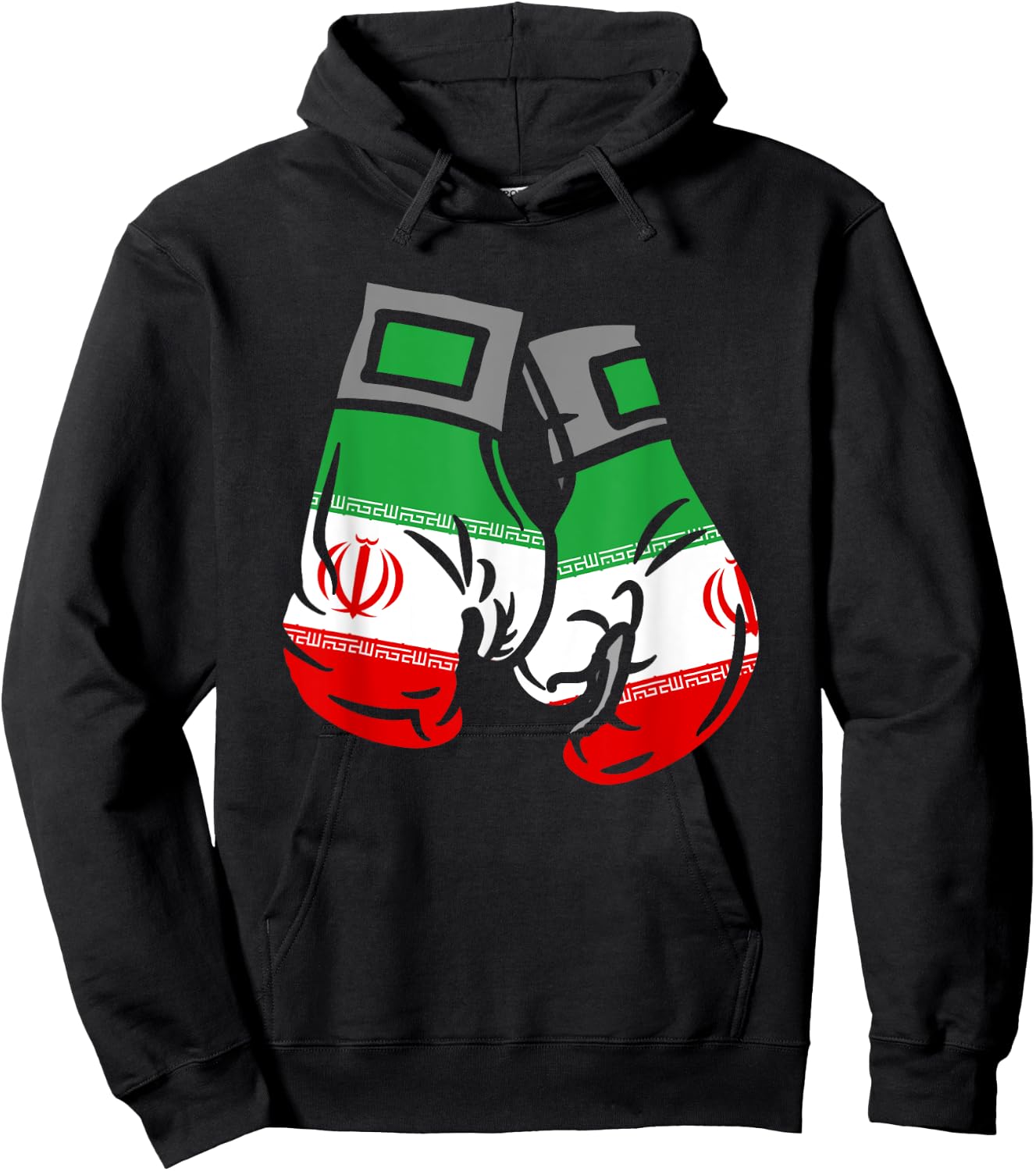 Boxing Glove With The Flag Of Iran Hoodie - Hoodie | Black